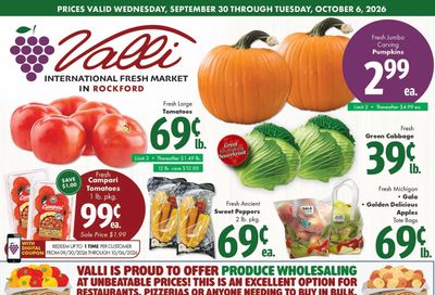 Valli Produce (Rockford, IL) Weekly Ad September 30 - October 6, 2026