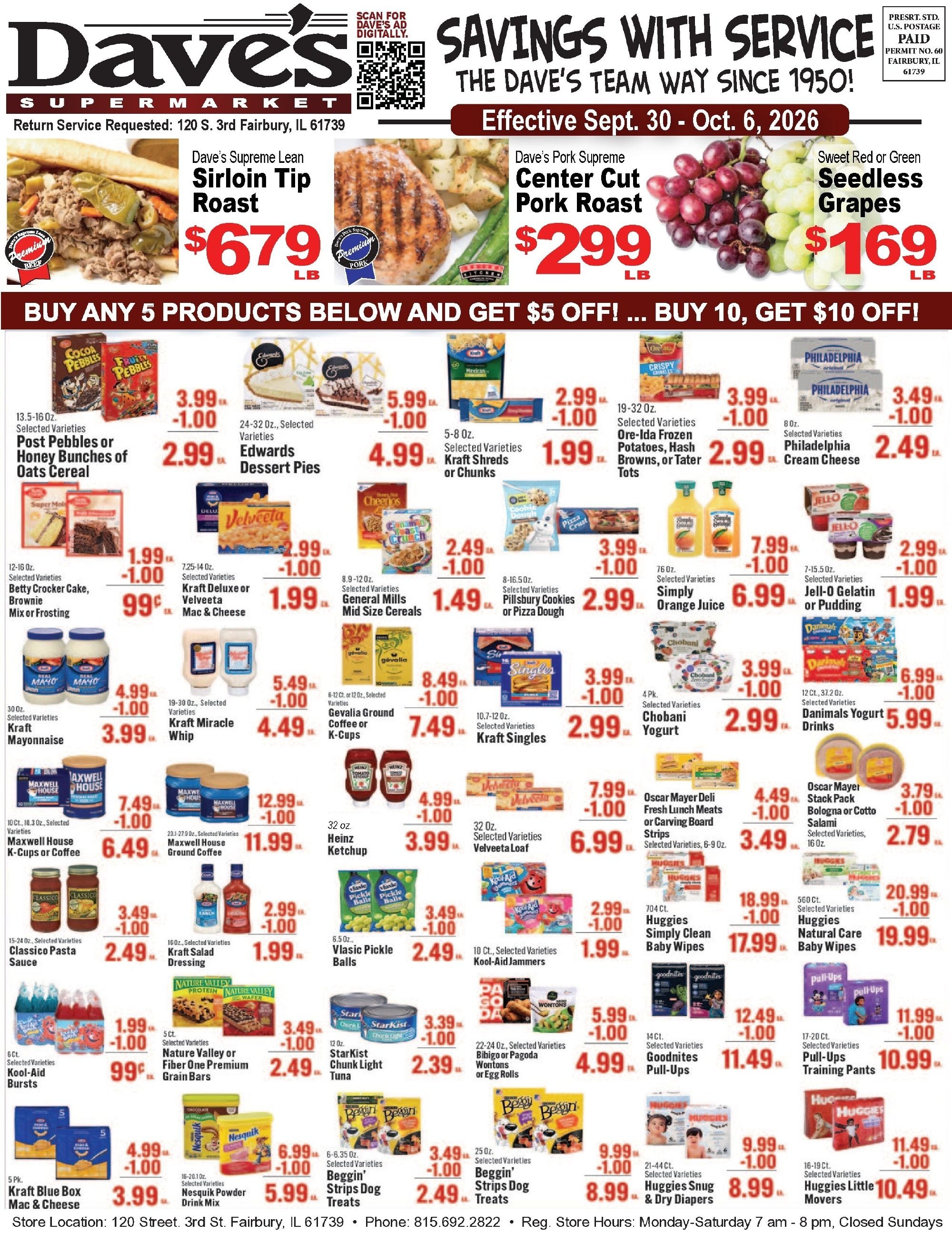 Dave's Supermarket (Fairbury, IL) Weekly Ad September 30 - October 6, 2026
