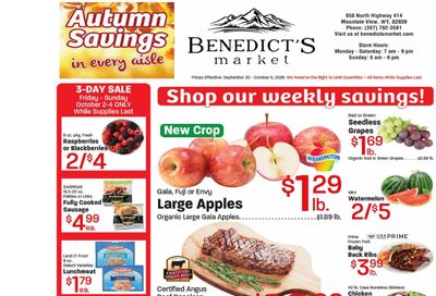 Benedict's Market Weekly Ad September 30 - October 6, 2026