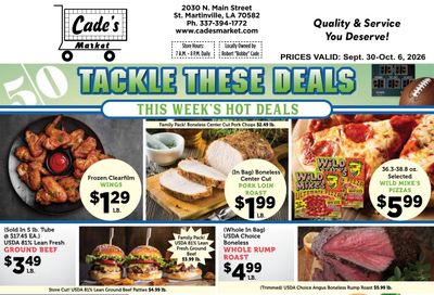 Cade's Market Weekly Ad September 30 - October 6, 2026