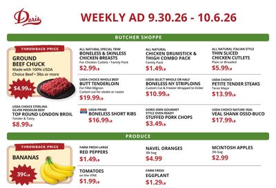 Doris Italian Market Weekly Ad September 30 - October 6, 2026