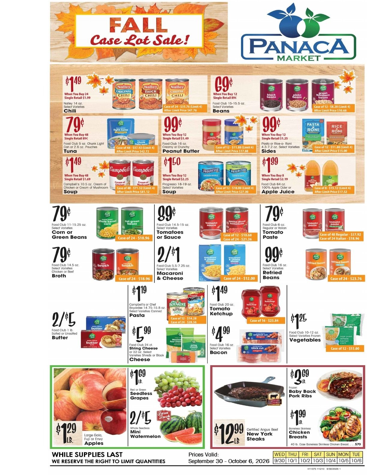 Panaca Market Weekly Ad September 30 - October 6, 2026