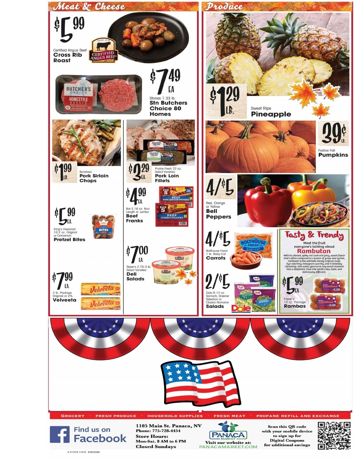 Panaca Market Weekly Ad September 30 - October 6, 2026
