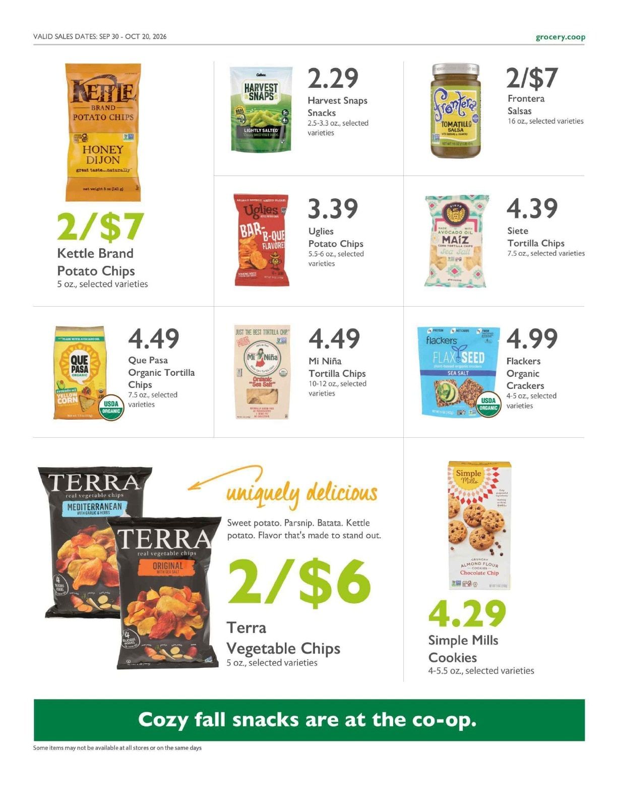 Ypsilanti Food Co-op Co+op Deals Weekly Ad September 30 - October 20, 2026