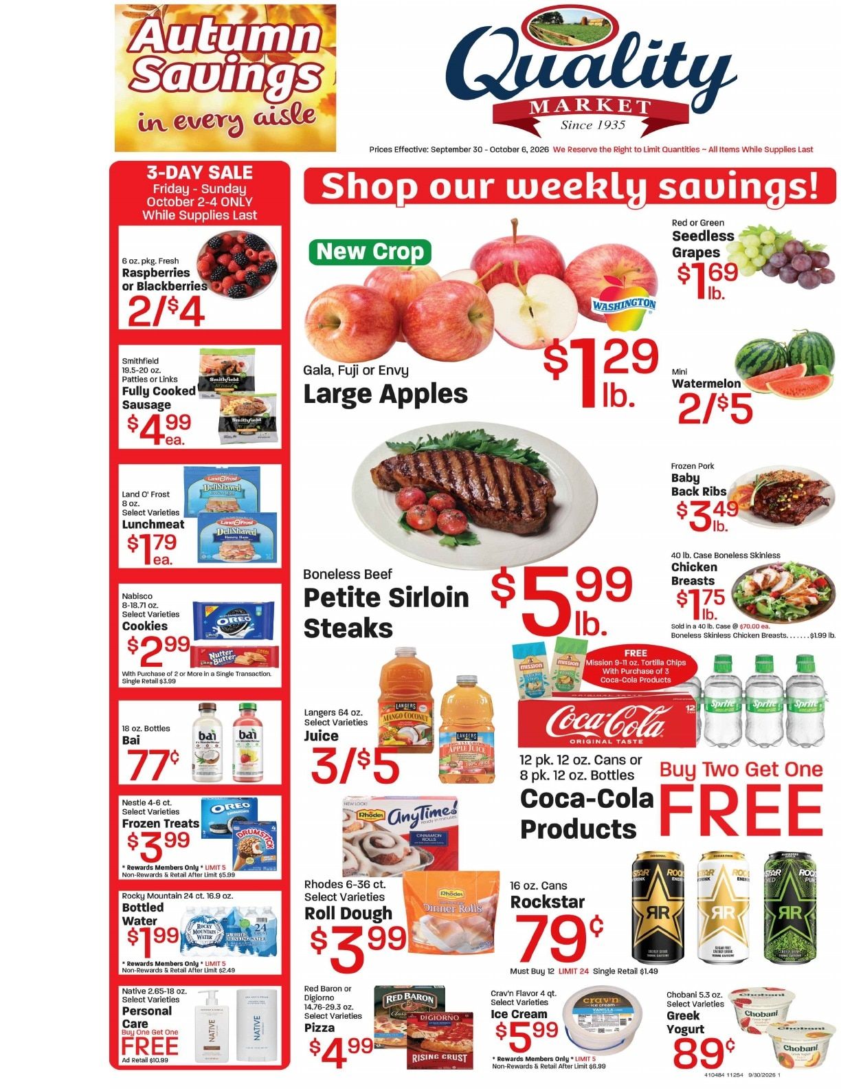 Quality Market Weekly Ad September 30 - October 6, 2026
