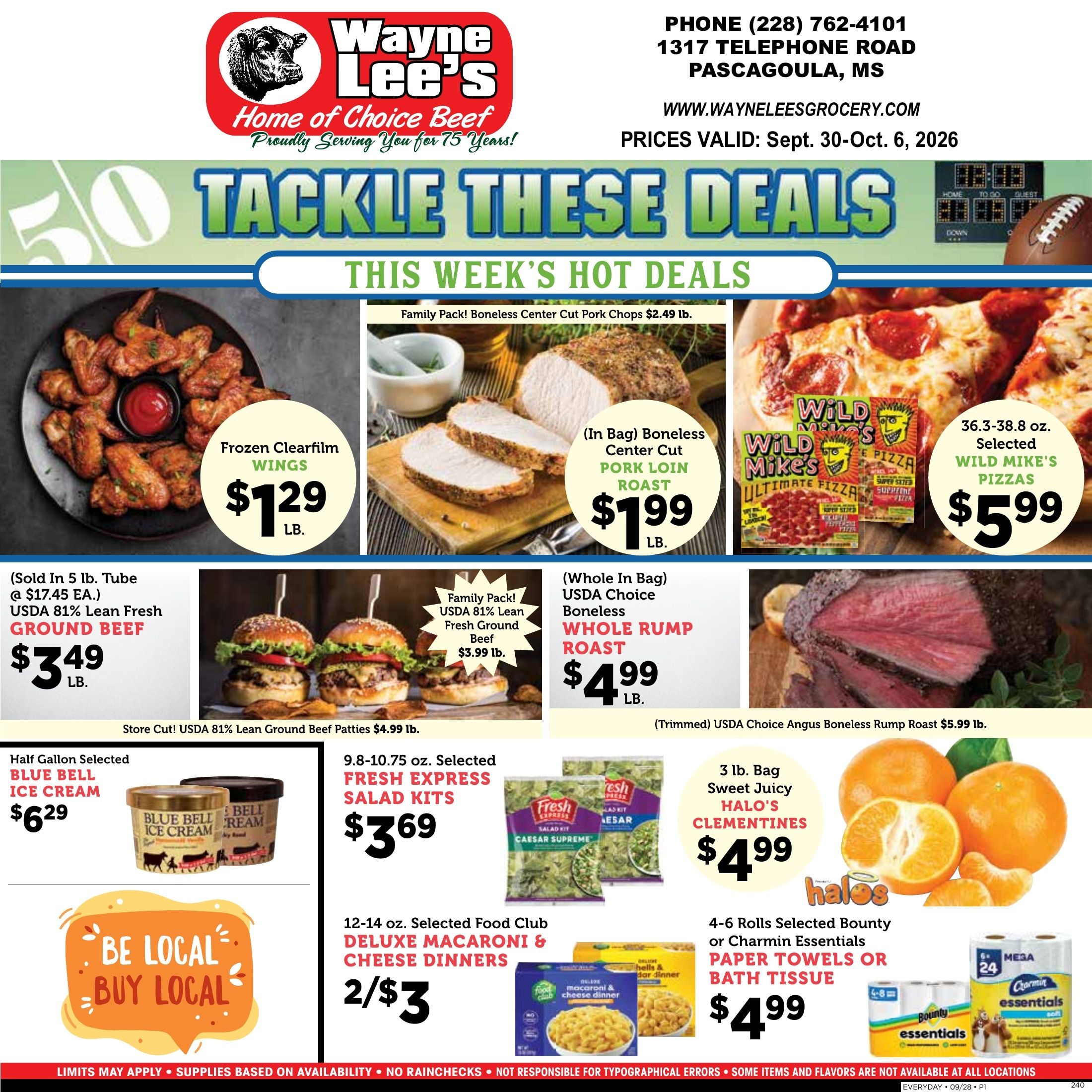 Wayne Lee's Grocery & Market Weekly Ad September 30 - October 6, 2026