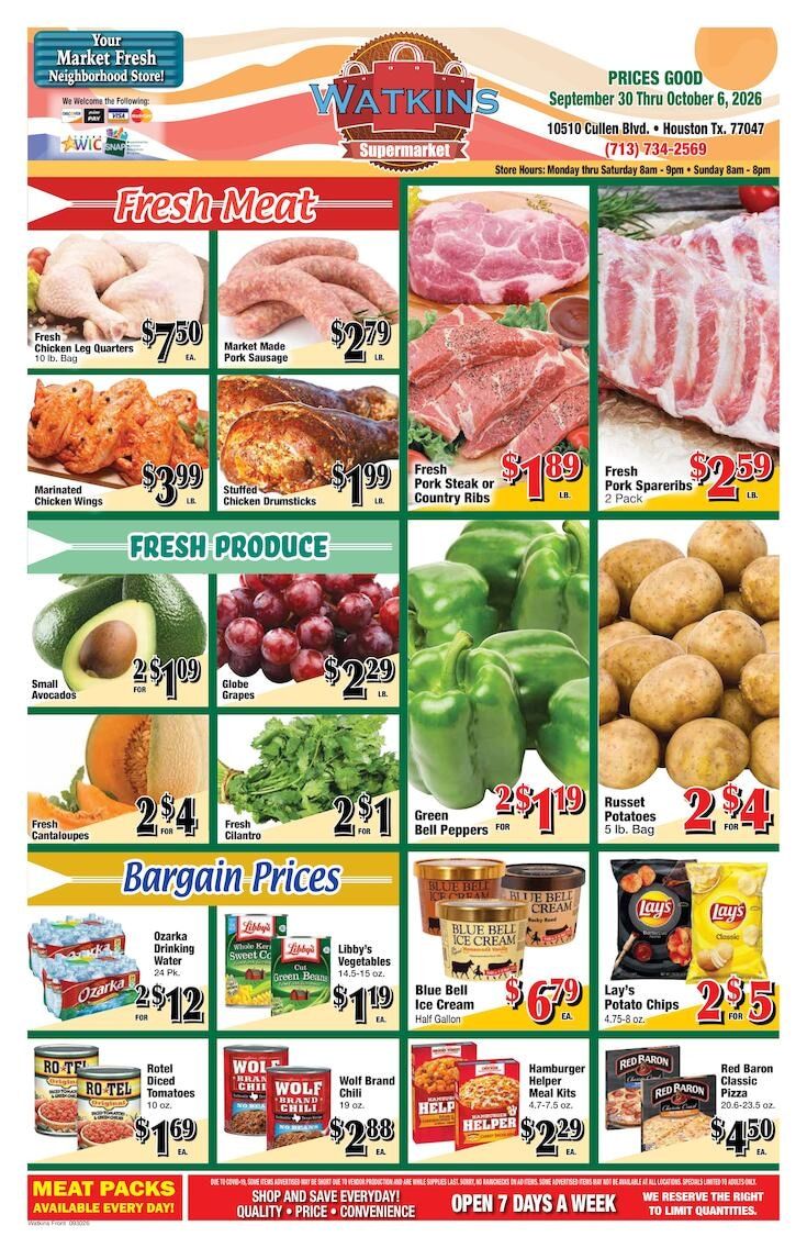 Watkins Supermarket Weekly Ad September 30 - October 6, 2026