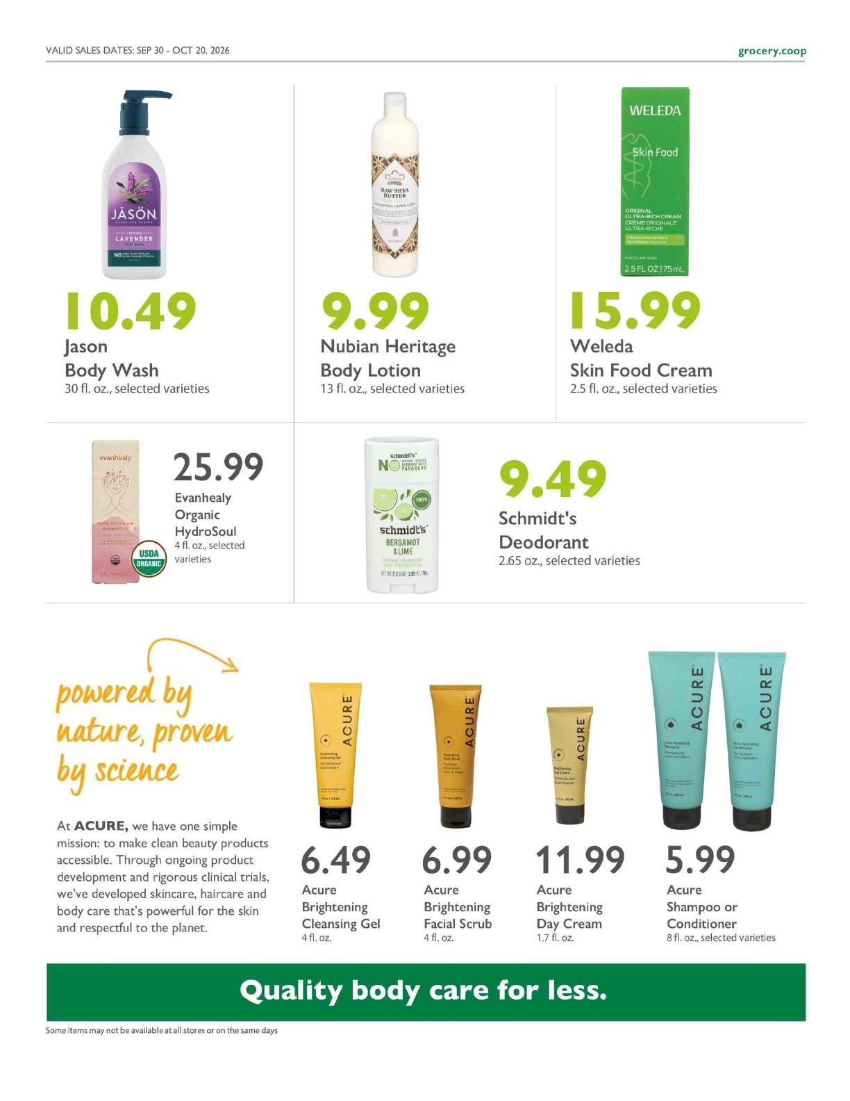 Sacramento Natural Foods Co-op Co+op Deals Weekly Ad September 30 - October 20, 2026