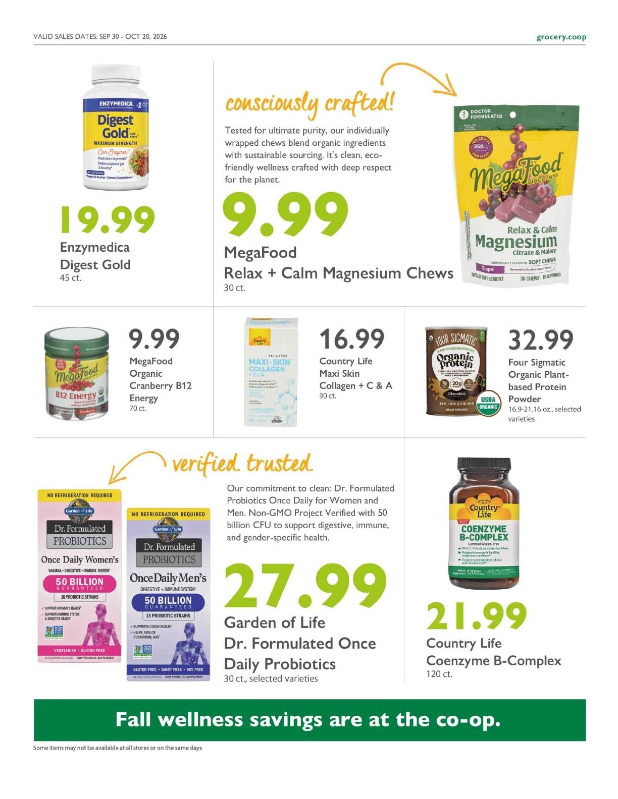 Sacramento Natural Foods Co-op Co+op Deals Weekly Ad September 30 - October 20, 2026