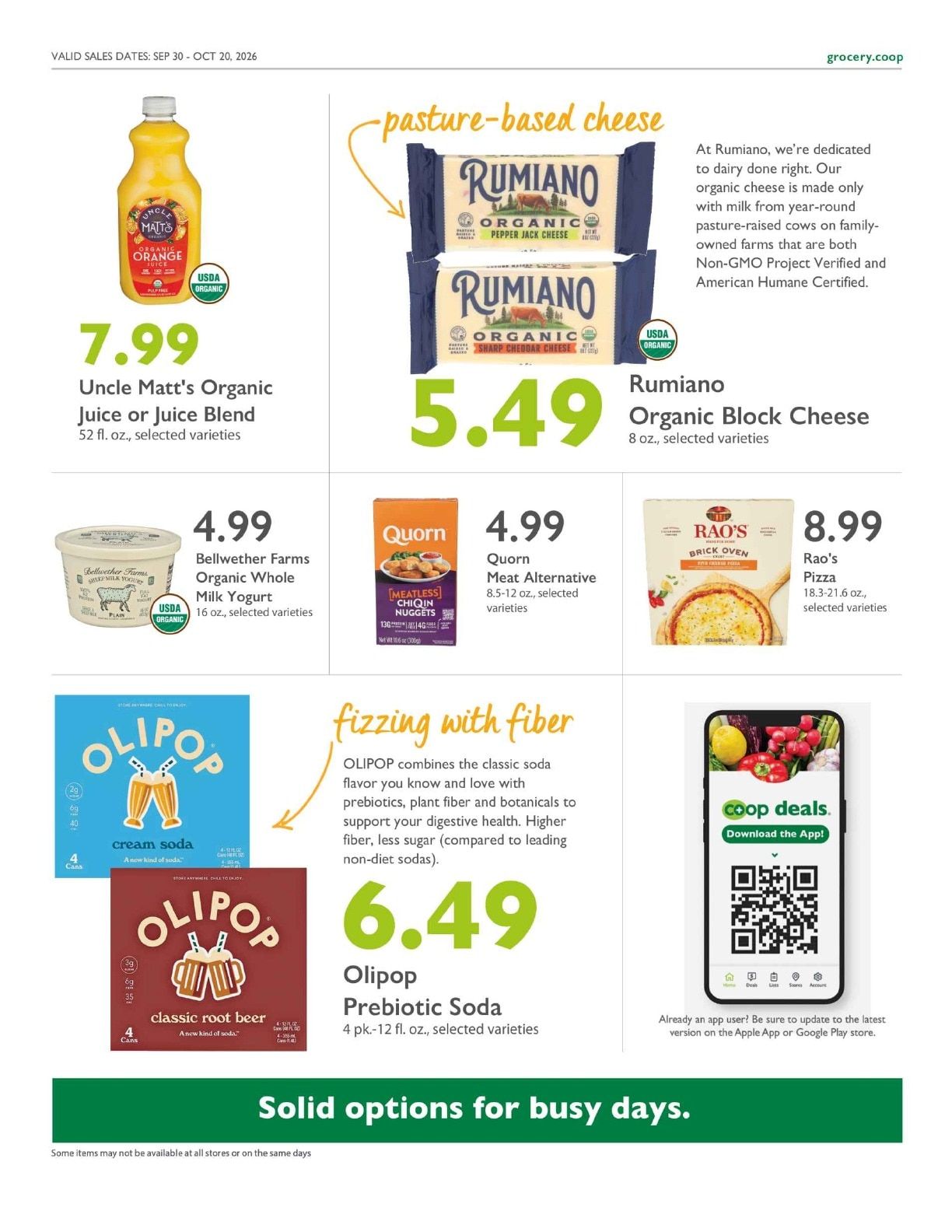 Sacramento Natural Foods Co-op Co+op Deals Weekly Ad September 30 - October 20, 2026