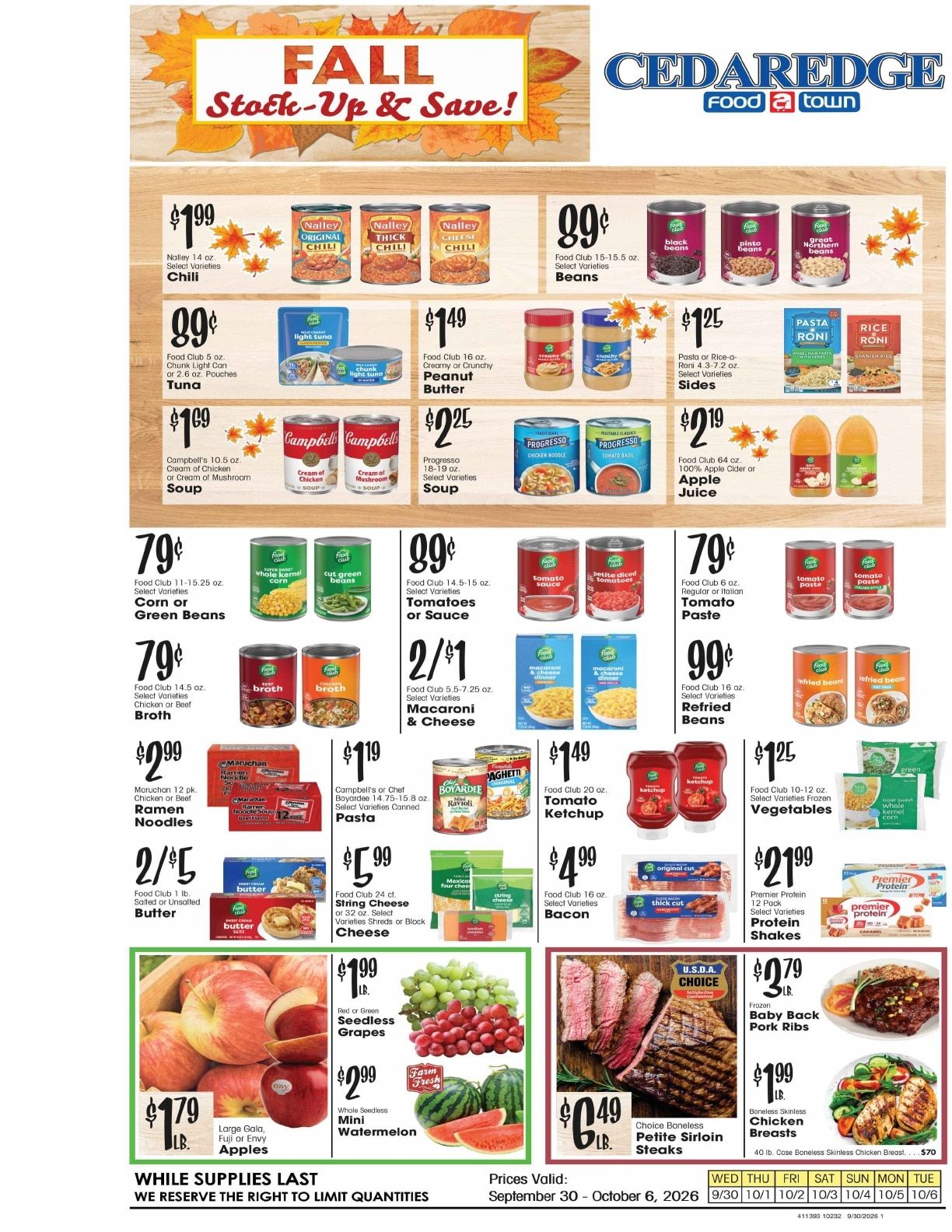 Cedaredge Foodtown (Cedaredge, CO) Weekly Ad September 30 - October 6, 2026