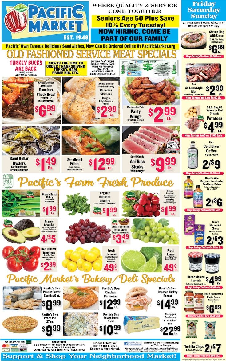 Pacific Market (Sebastopol, CA) Weekly Ad September 30 - October 6, 2026