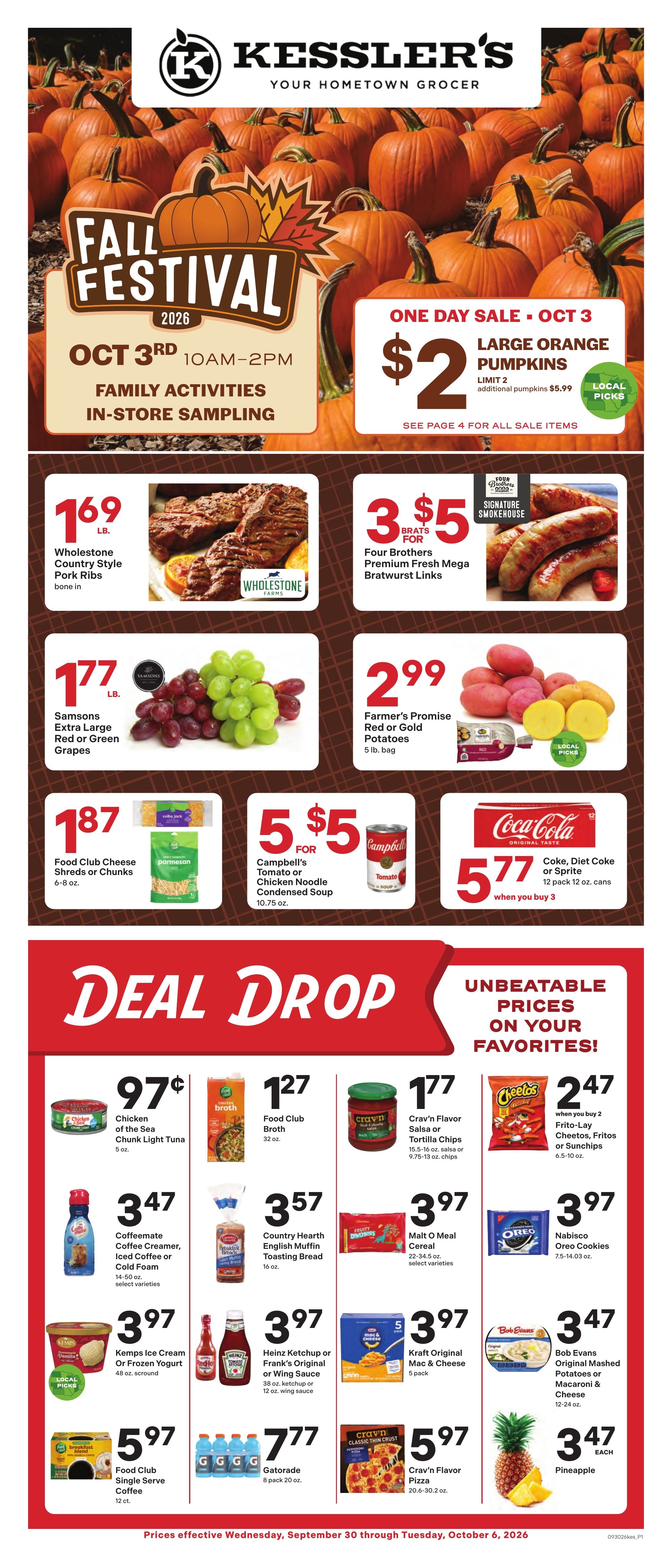 Kessler's Grocery Weekly Ad September 30 - October 6, 2026