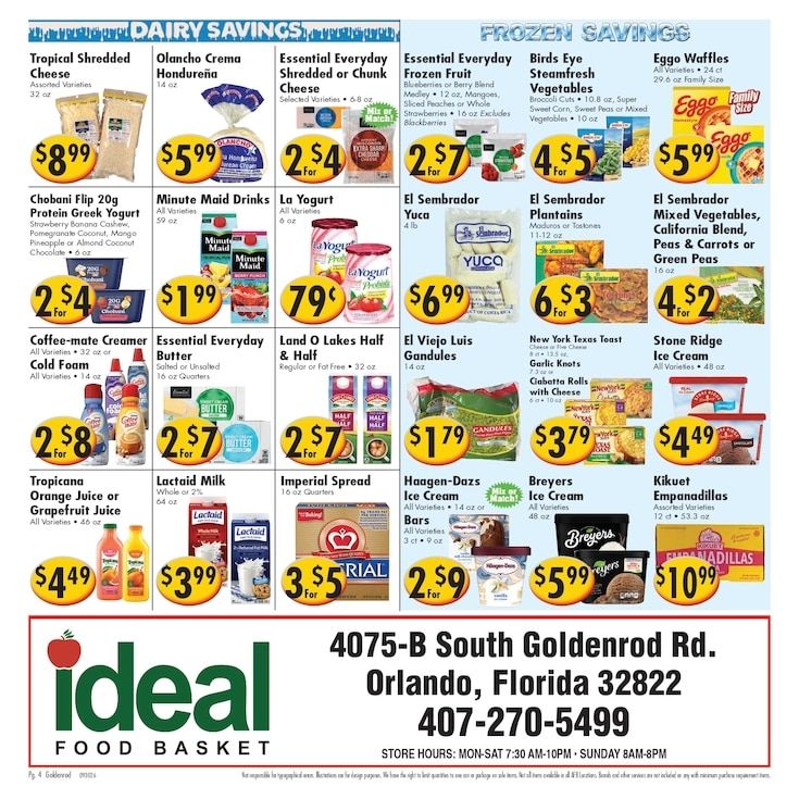Ideal Food Basket (4075 South Goldenrod Road, Orlando, FL) Weekly Ad September 30 - October 6, 2026