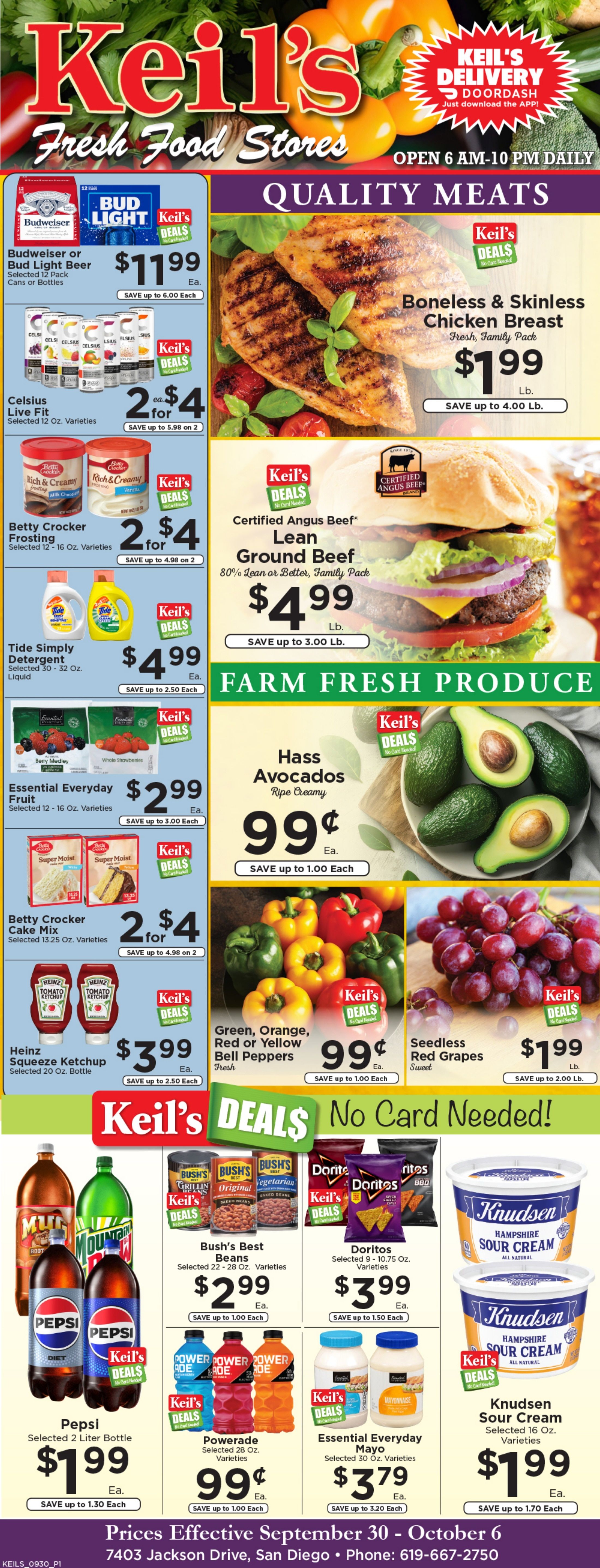 Keil's Fresh Food Stores (San Diego, CA) Weekly Ad September 30 - October 6, 2026