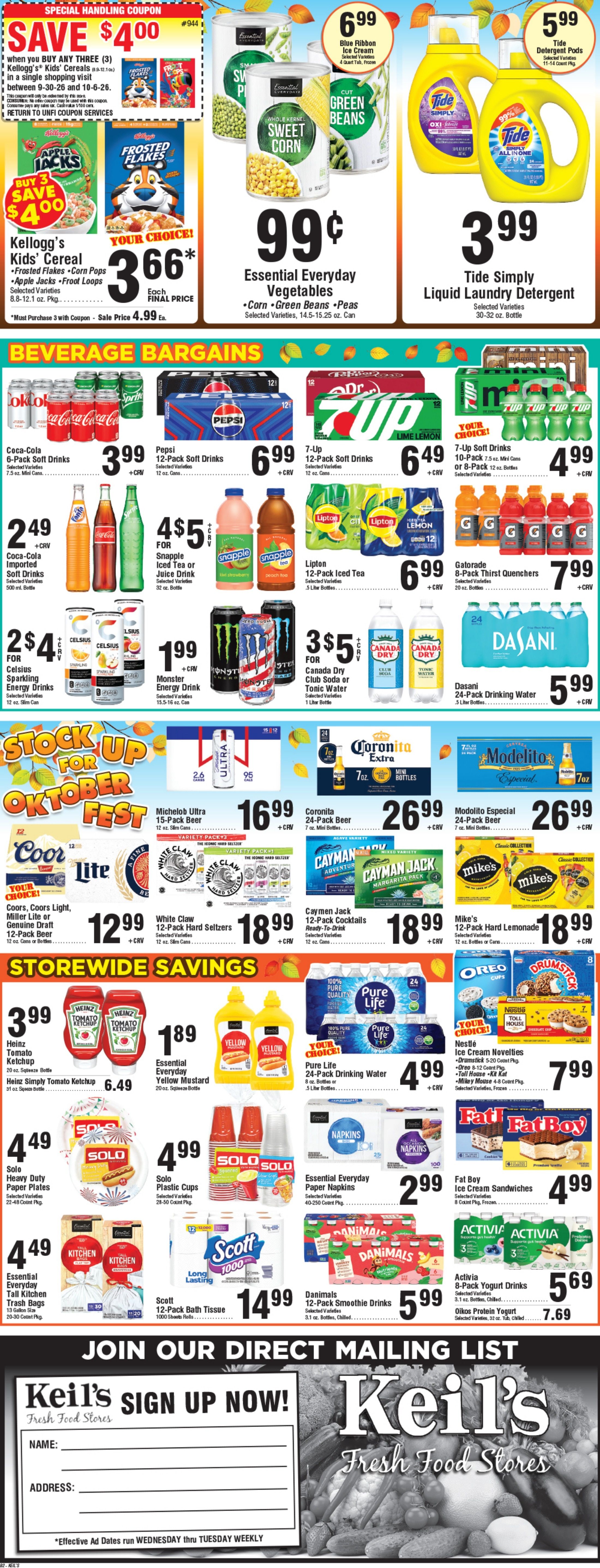 Keil's Fresh Food Stores (San Diego, CA) Weekly Ad September 30 - October 6, 2026