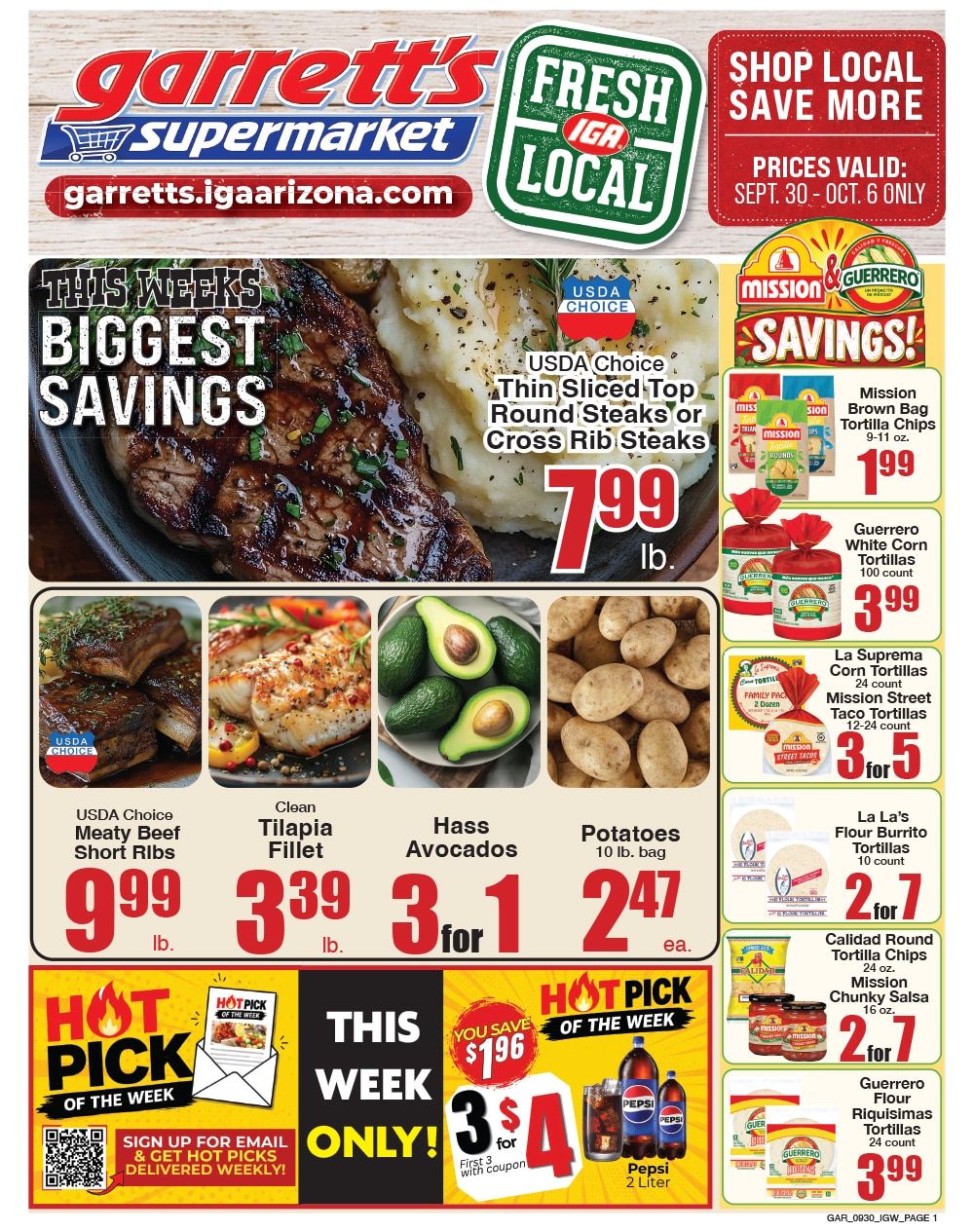 Garrett's IGA Weekly Ad September 30 - October 6, 2026