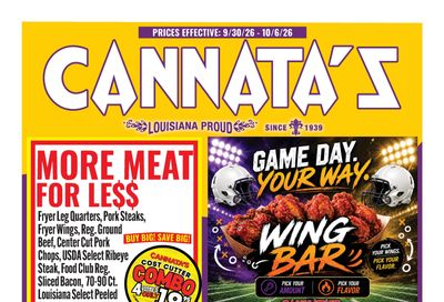 Cannata's Family Market (Louisiana) Weekly Ad September 30 - October 6, 2026