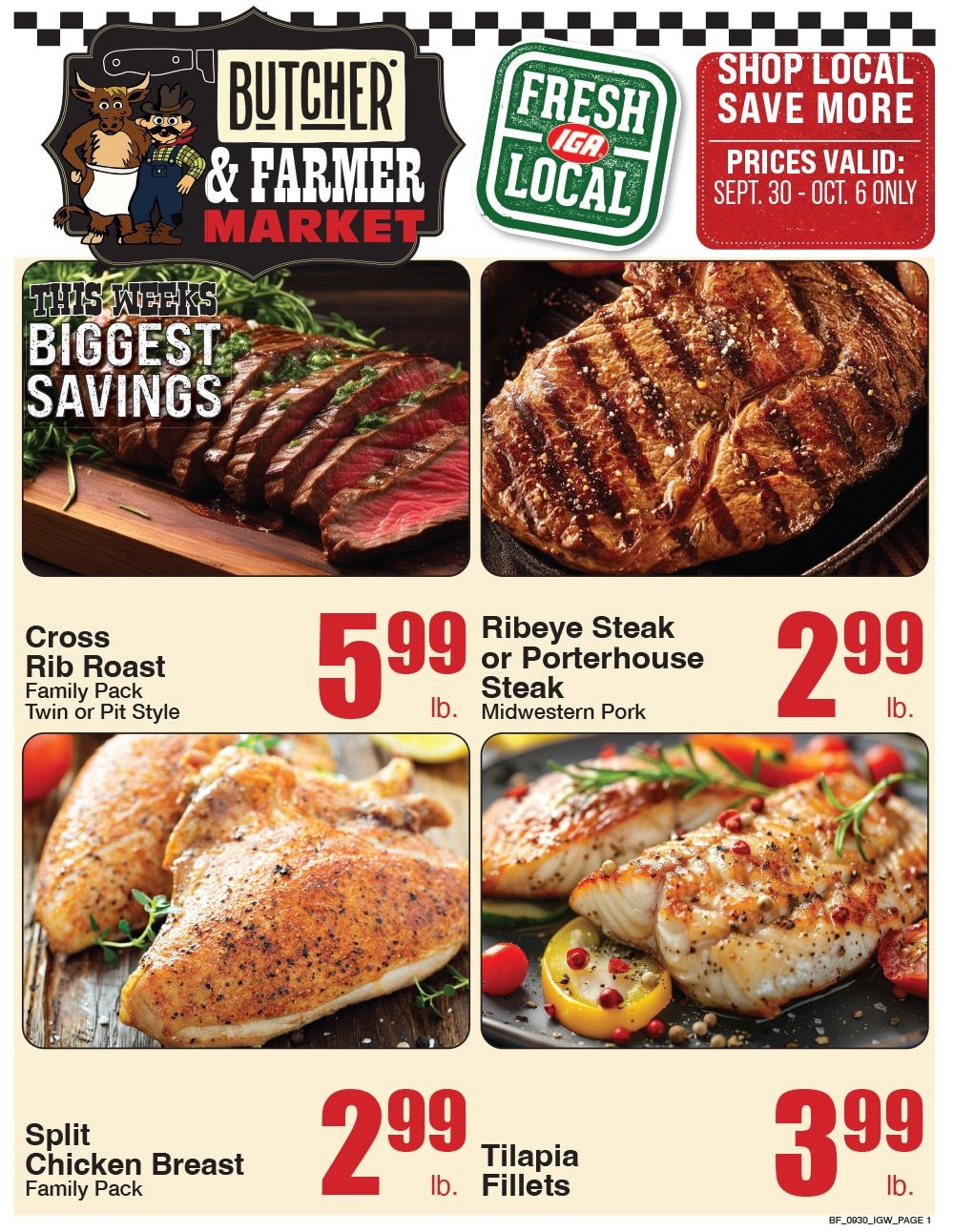 Butcher & Farmer Market Weekly Ad September 30 - October 6, 2026
