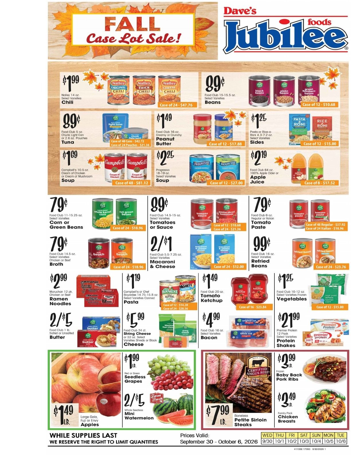 Dave's Jubilee Weekly Ad September 30 - October 6, 2026
