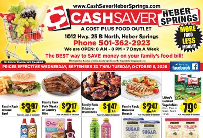 Cash Saver Heber Springs Weekly Ad September 30 - October 6, 2026