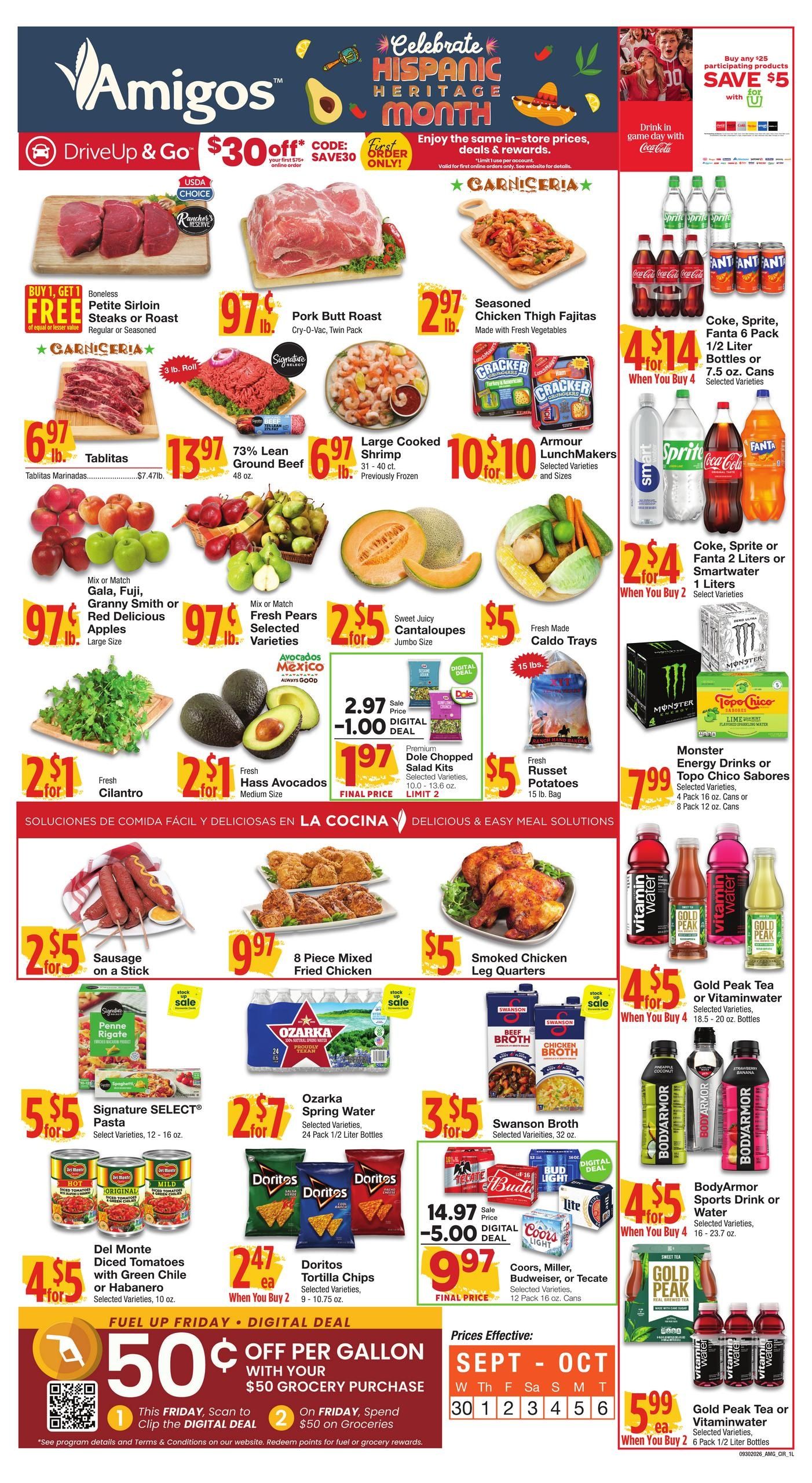 Amigos United (Lubbock Area, TX) Weekly Ad September 30 - October 6, 2026