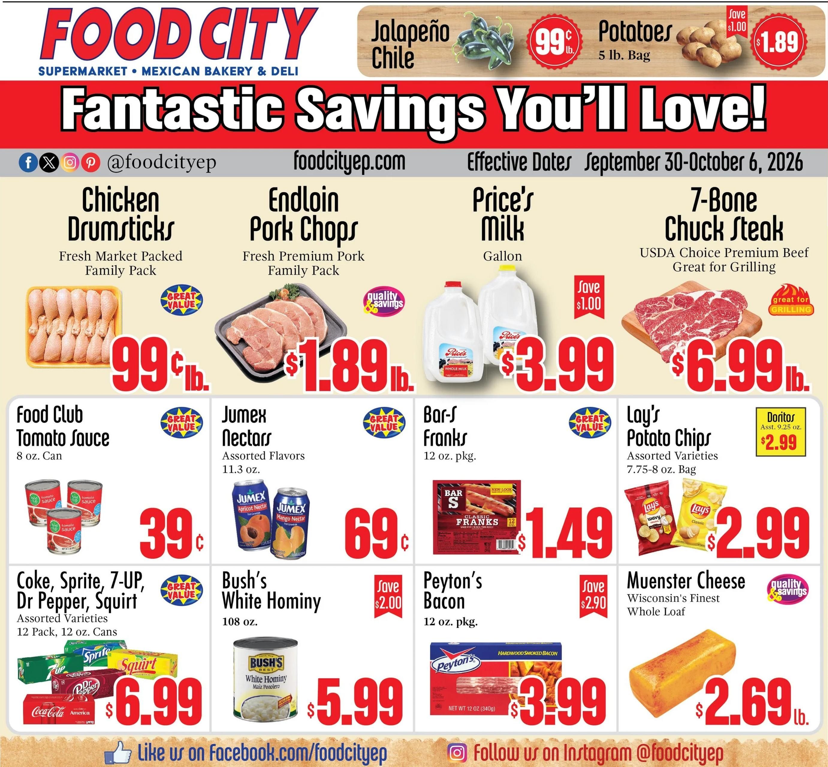 Food City Supermarkets (El Paso Area, TX) Weekly Ad September 30 - October 6, 2026