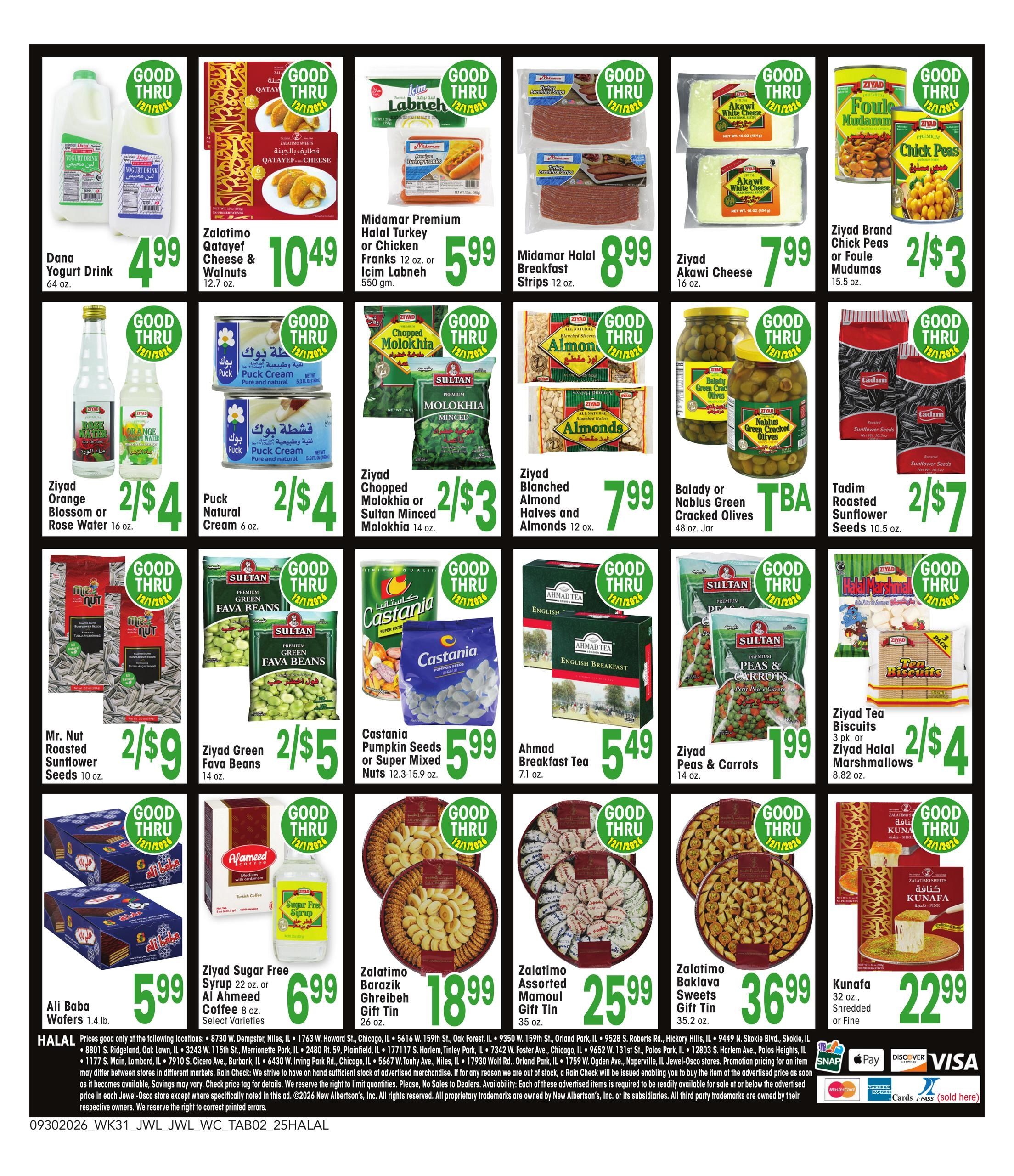 Jewel-Osco Specialty Publication Weekly Ad September 30 - December 1, 2026