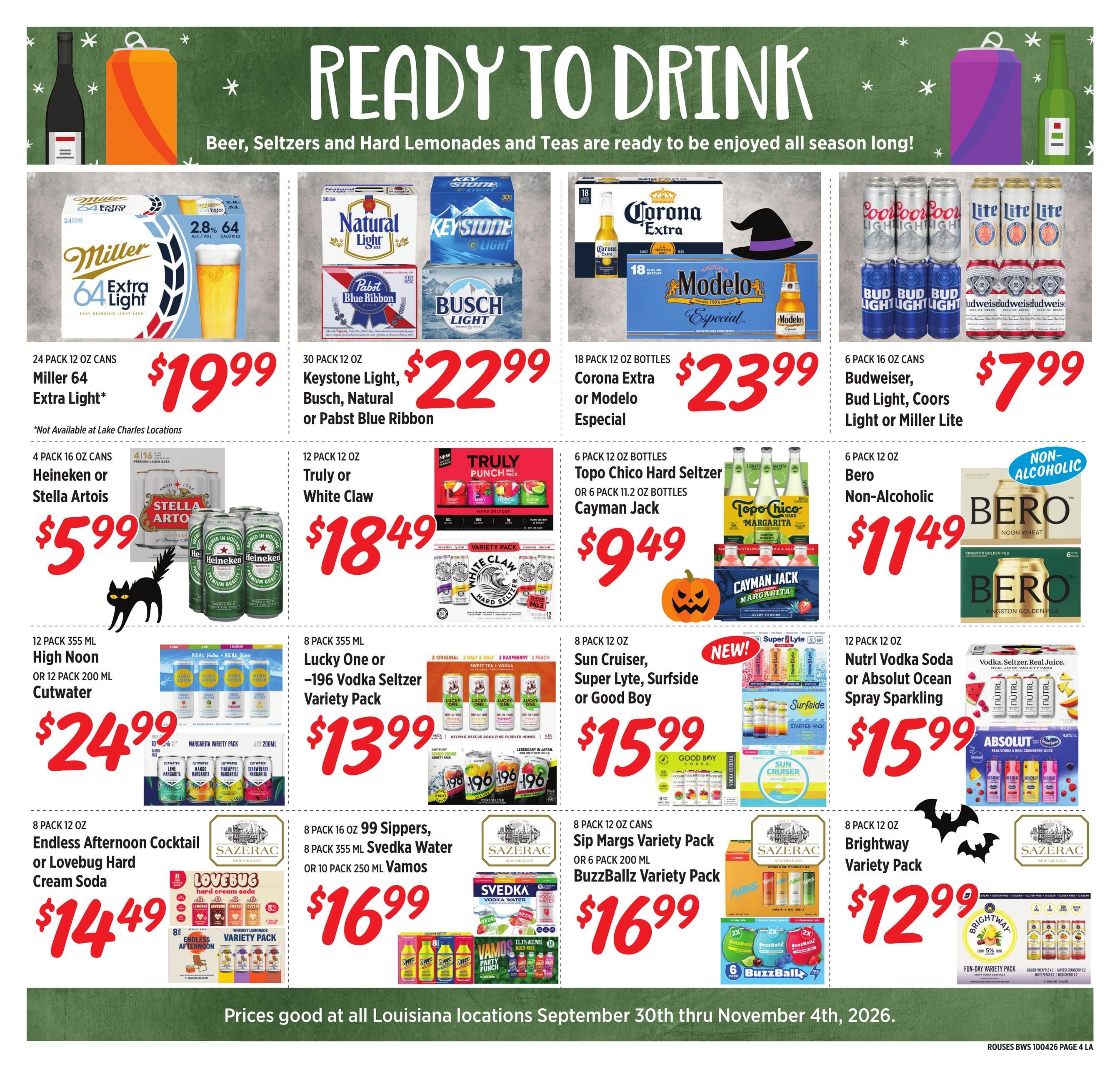 Rouses Supermarkets (Albany Area, LA) Weekly Ad September 30 - November 4, 2026