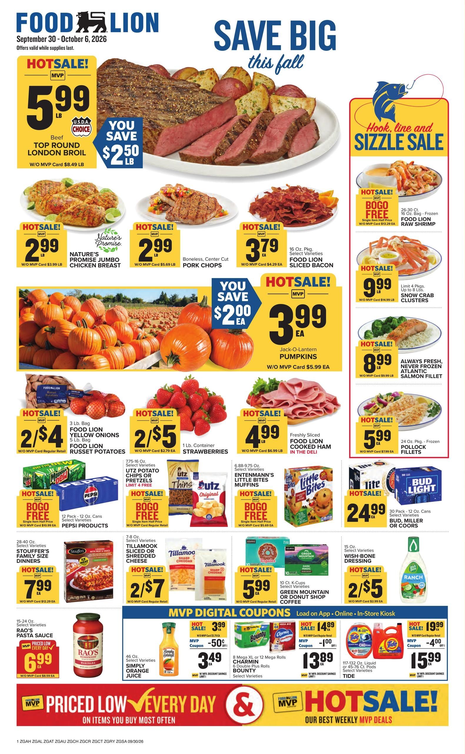Food Lion (Augusta Area, GA) Weekly Ad September 30 - October 6, 2026