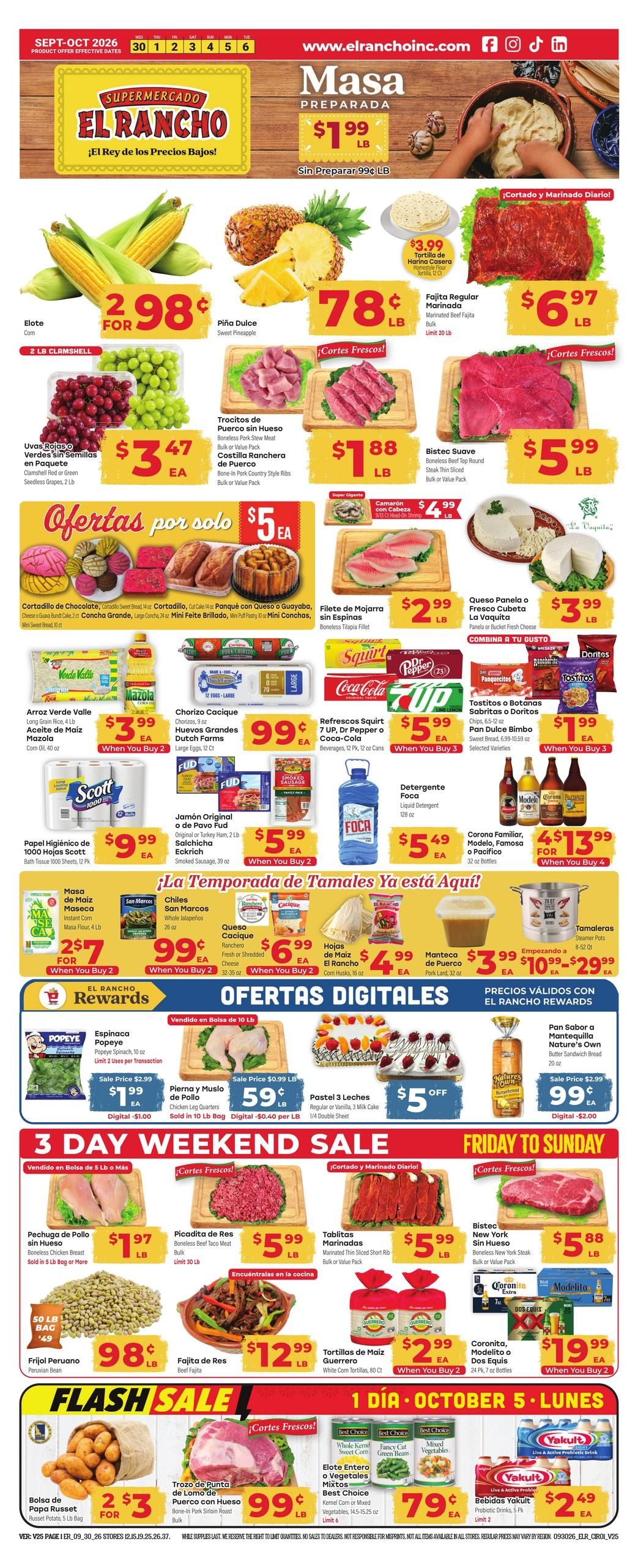 El Rancho Supermercado (Coppell Area, TX) Weekly Ad September 30 - October 6, 2026