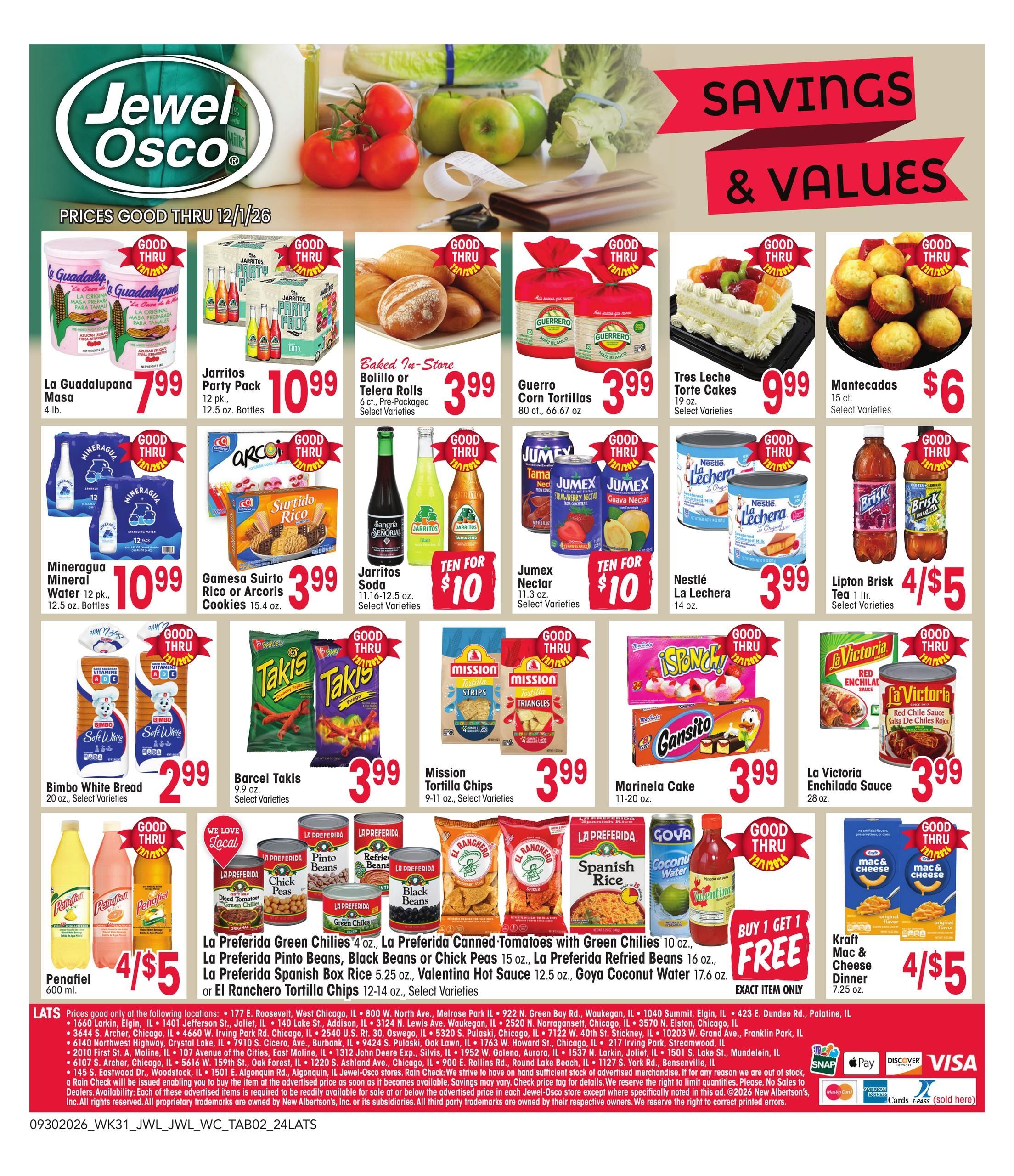 Jewel-Osco Specialty Publication Weekly Ad September 30 - December 1, 2026