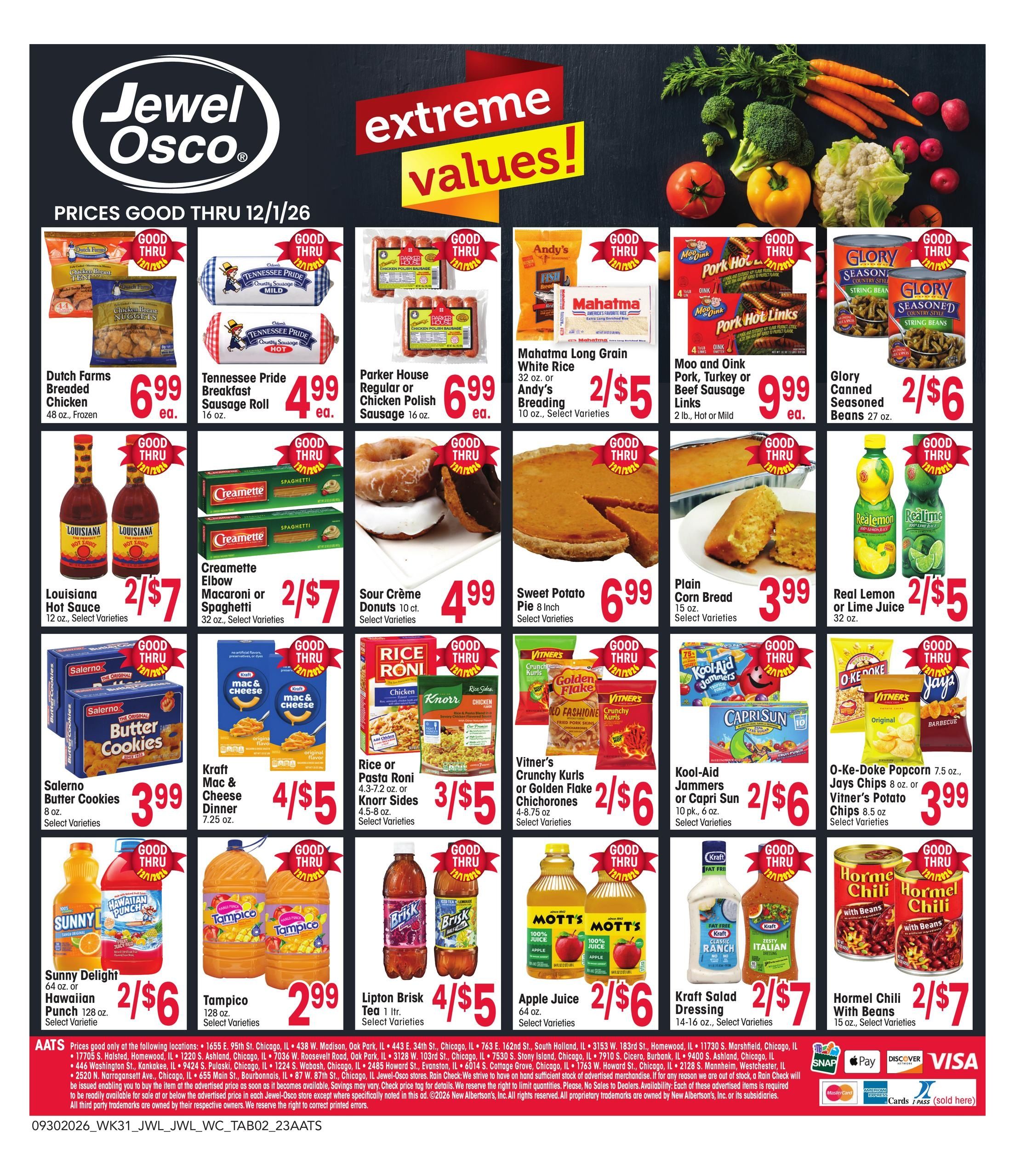 Jewel-Osco Specialty Publication Weekly Ad September 30 - December 1, 2026