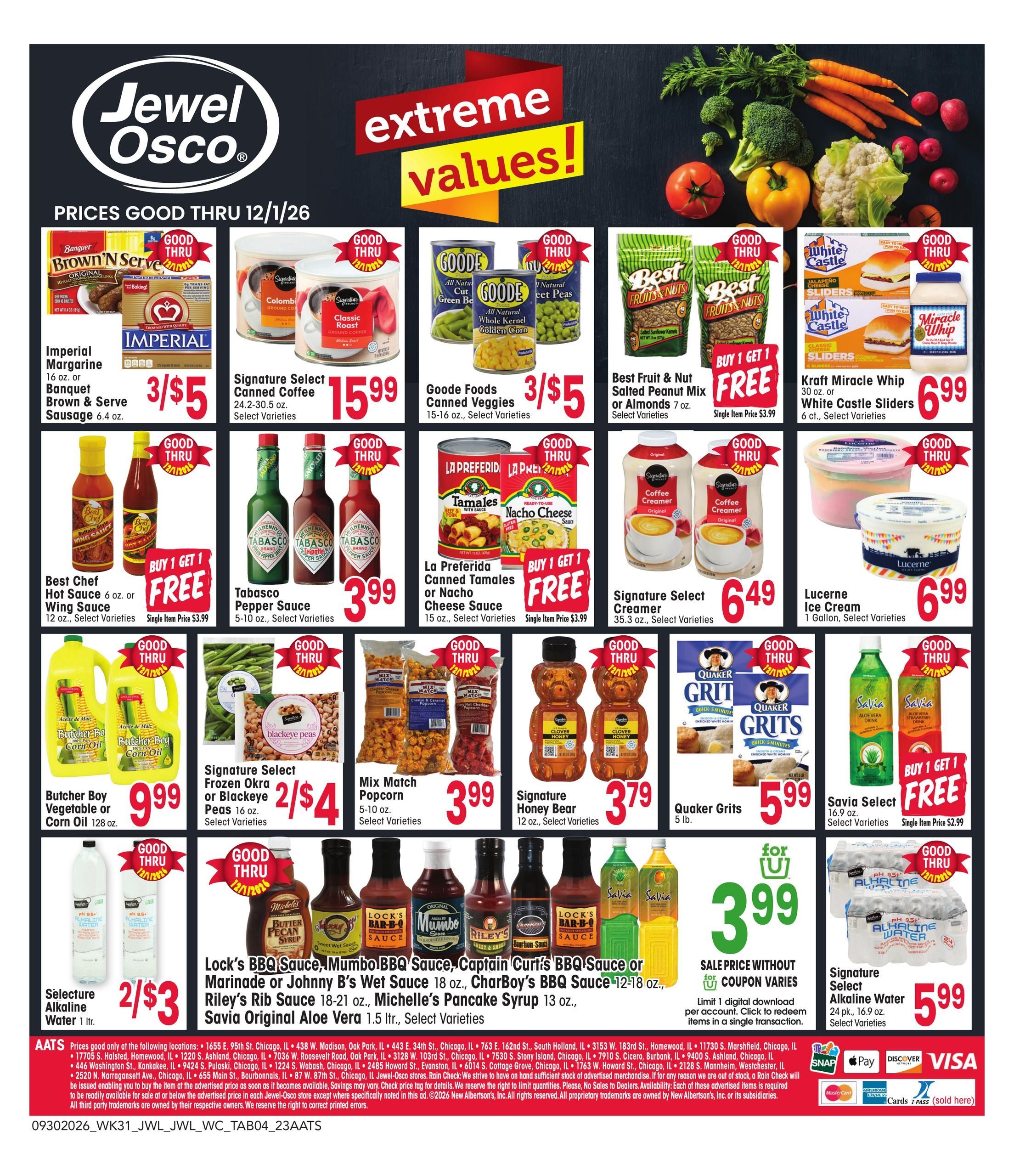 Jewel-Osco Specialty Publication Weekly Ad September 30 - December 1, 2026