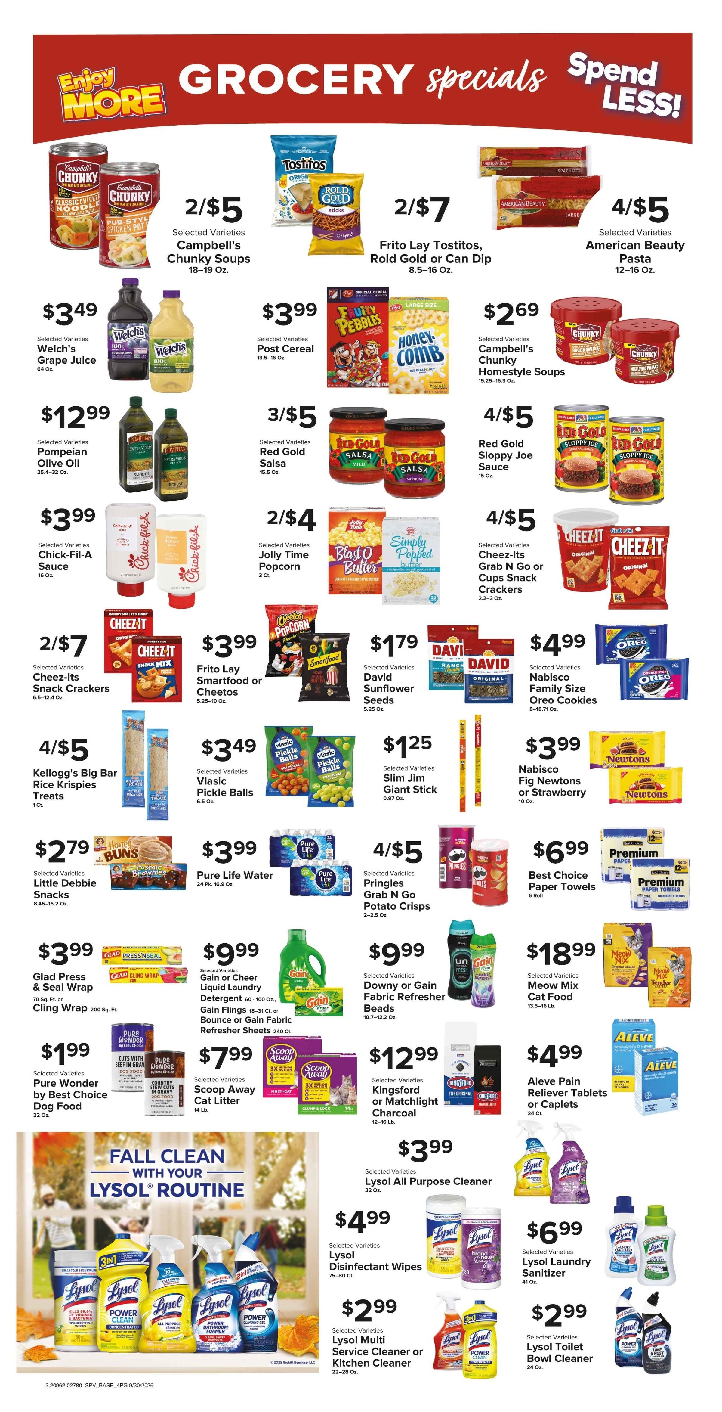 Muncy's Supermarket Happy Harvest Deals Weekly Ad September 30 - October 6, 2026