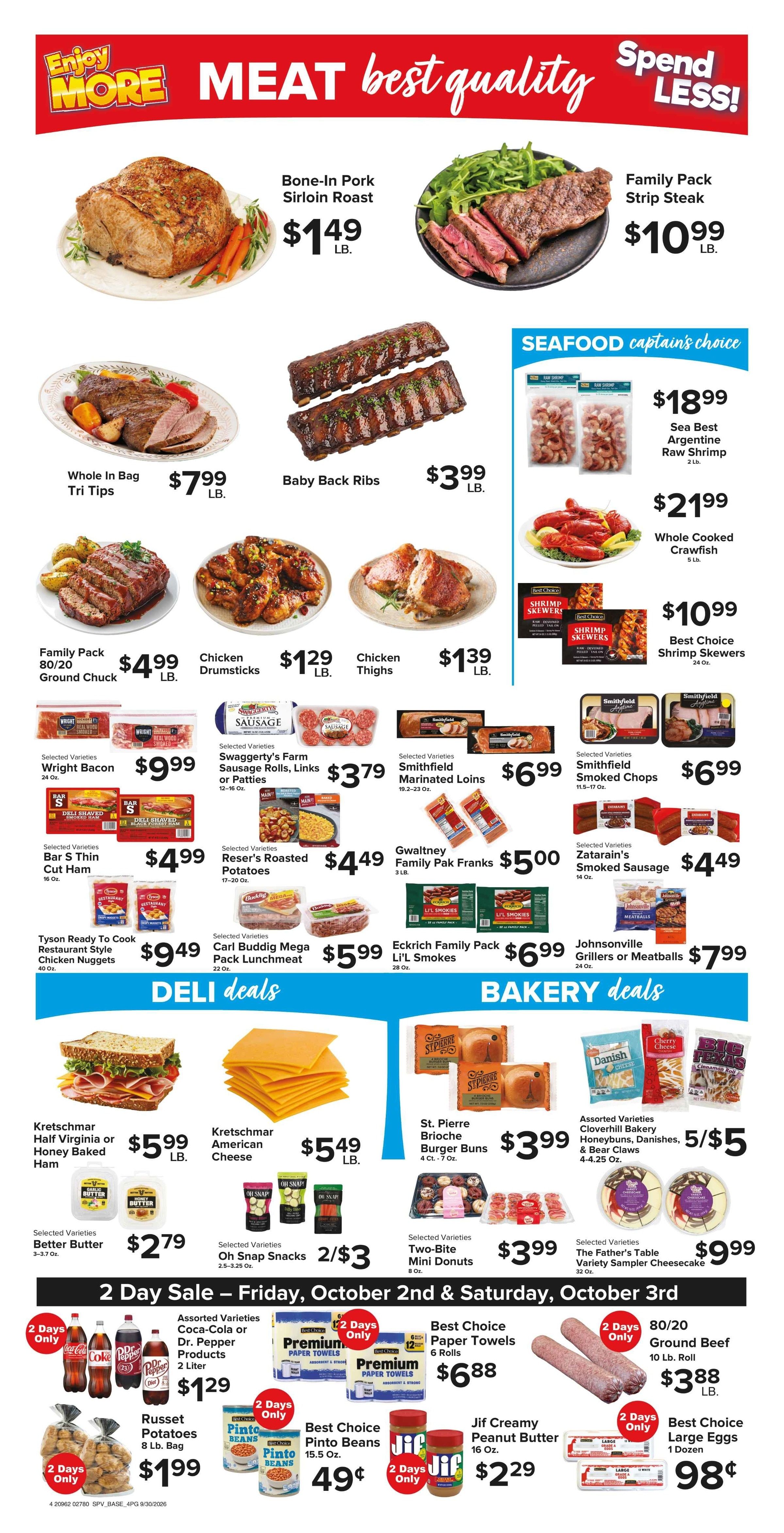 Muncy's Supermarket Happy Harvest Deals Weekly Ad September 30 - October 6, 2026