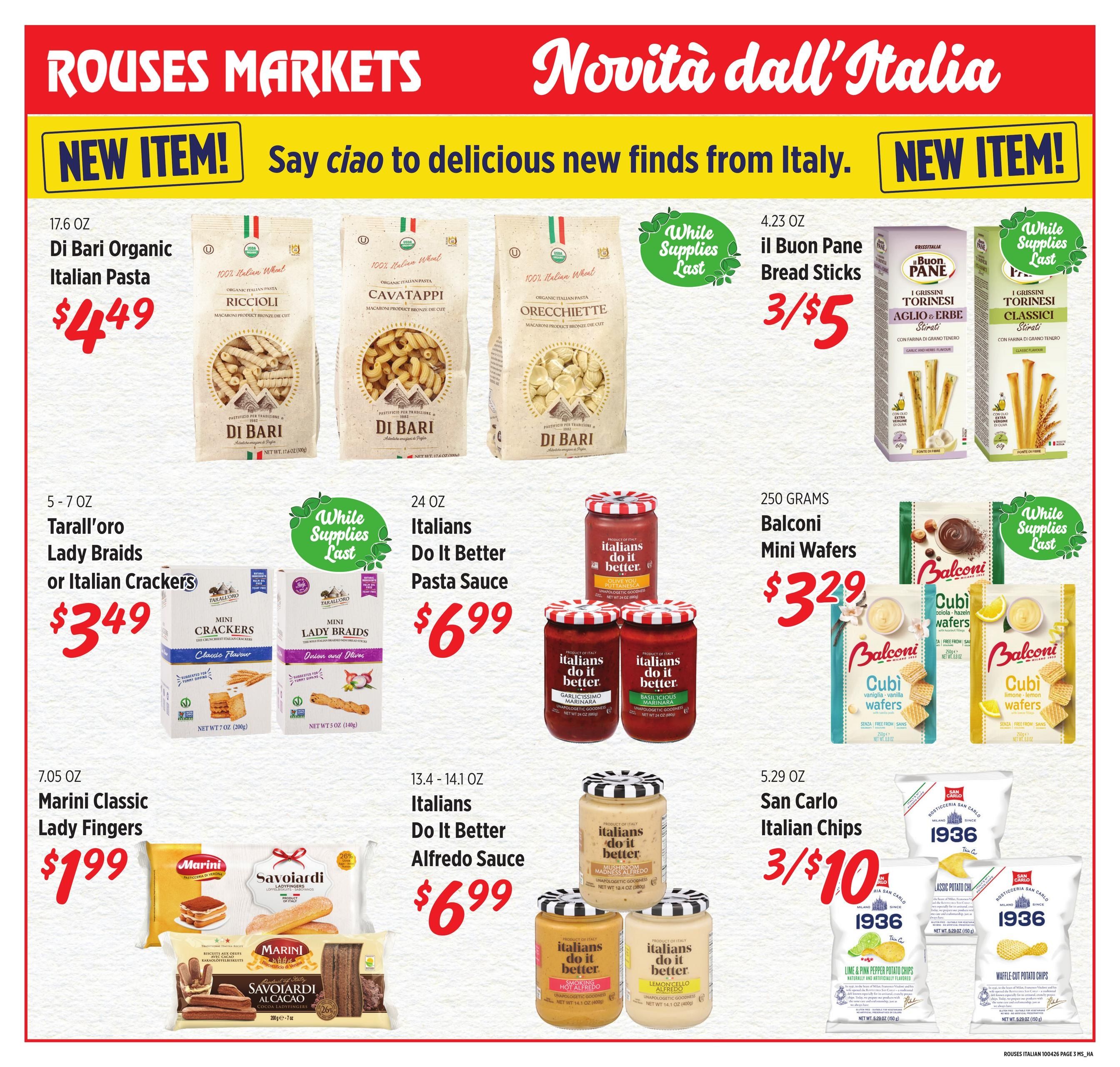 Rouses Supermarkets (Bassfield Area, MS) Italian Weekly Ad September 30 - November 4, 2026