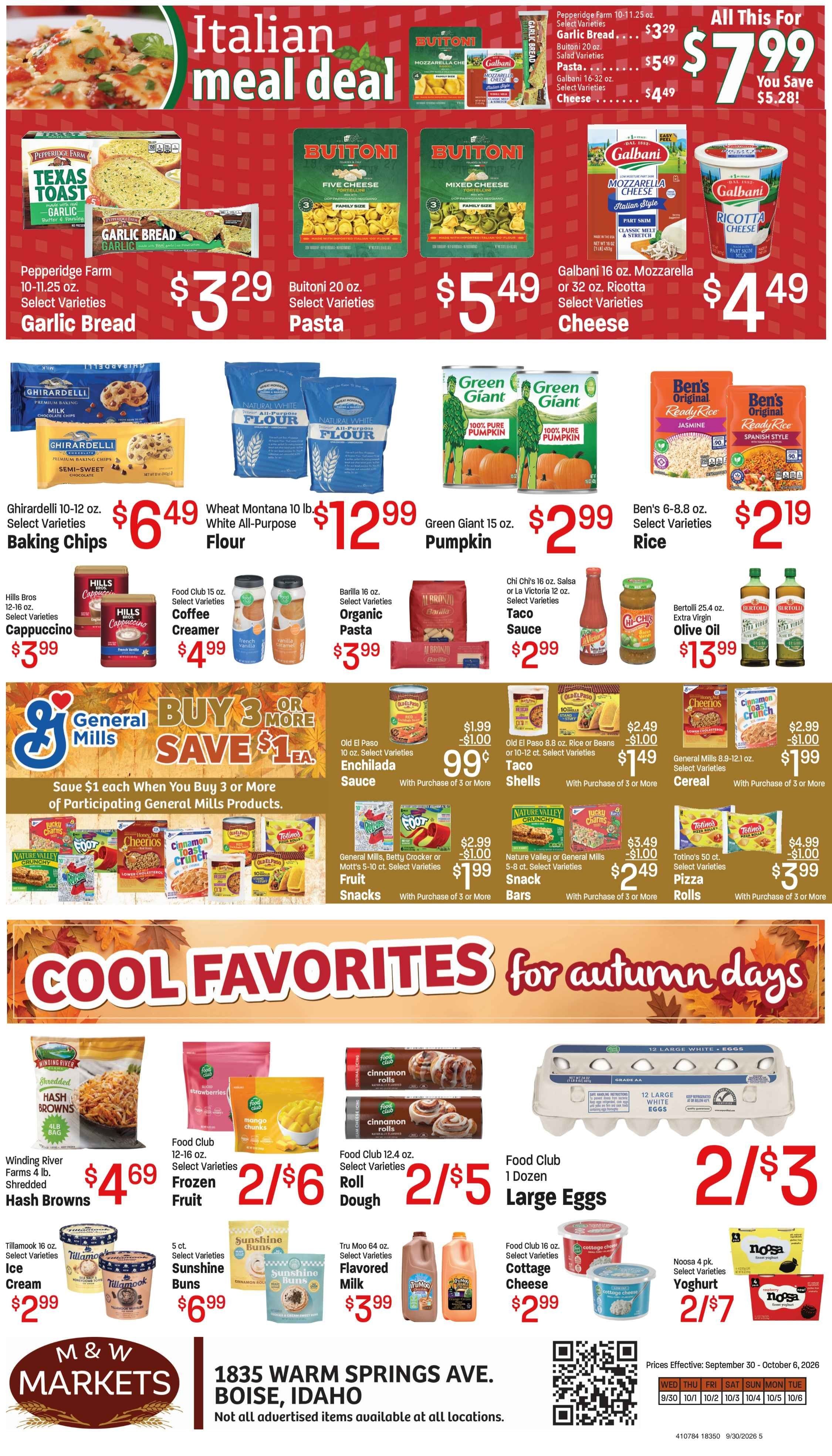 M&W Markets (Boise, ID) Weekly Ad September 30 - October 6, 2026