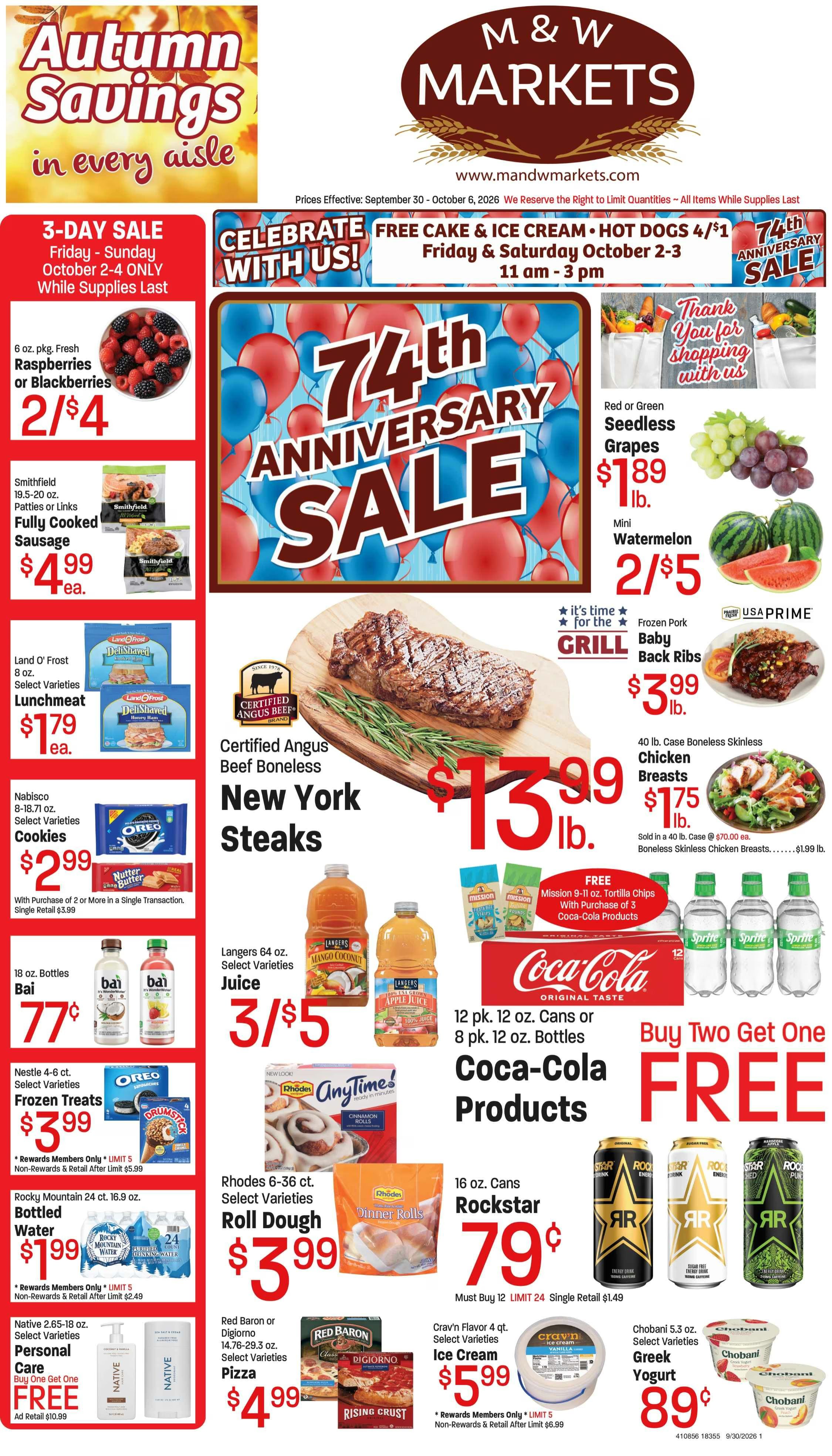 M&W Markets (Council, ID) Weekly Ad September 30 - October 6, 2026