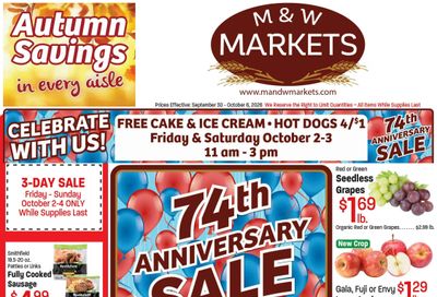 M&W Markets (Filer, ID) Weekly Ad September 30 - October 6, 2026