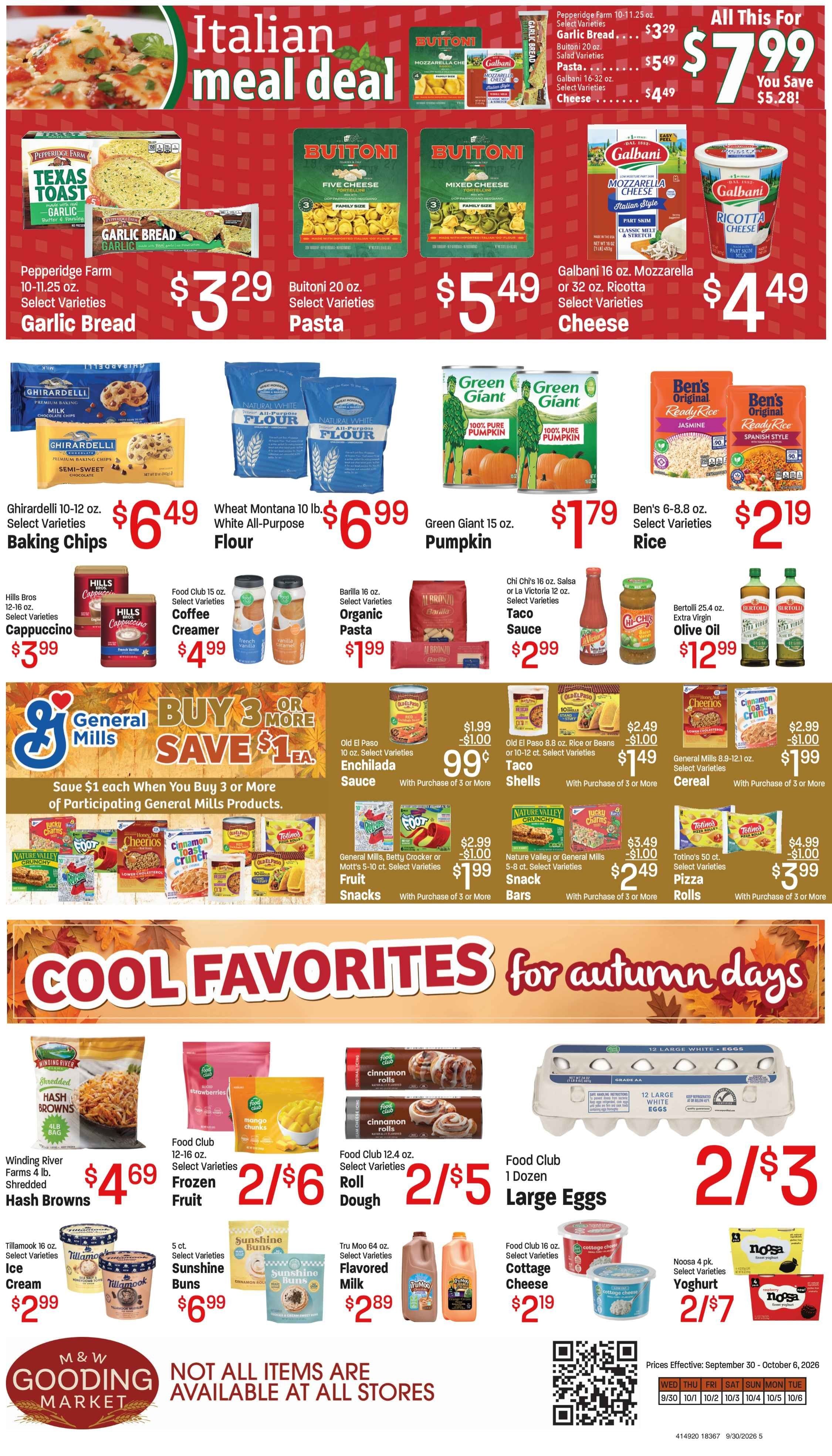 M&W Markets (Gooding, ID) Weekly Ad September 30 - October 7, 2026