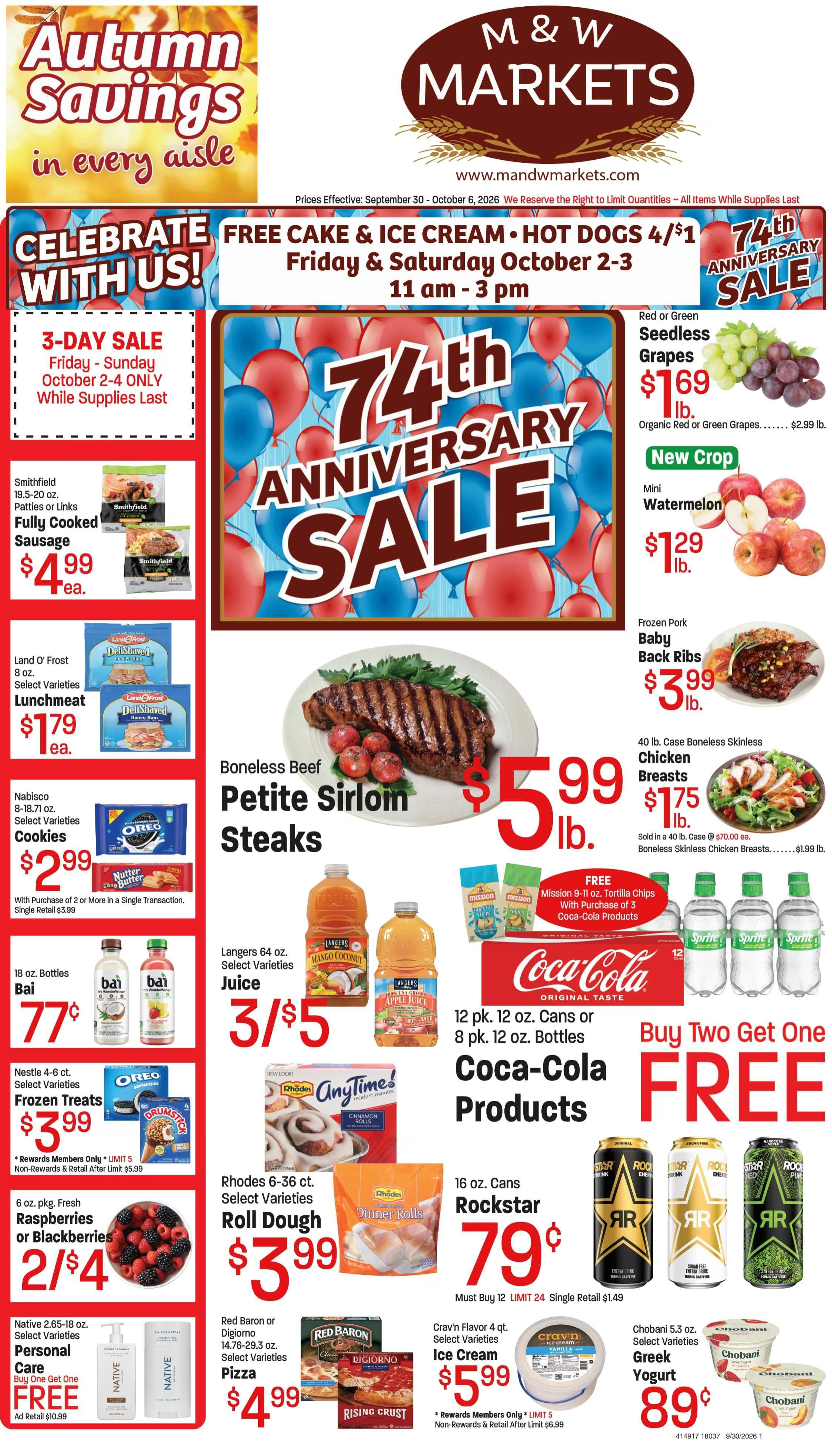 M&W Markets (Marsing, ID) Weekly Ad September 30 - October 7, 2026