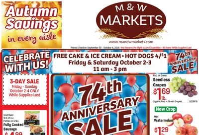 M&W Markets (Parma, ID) Weekly Ad September 30 - October 7, 2026