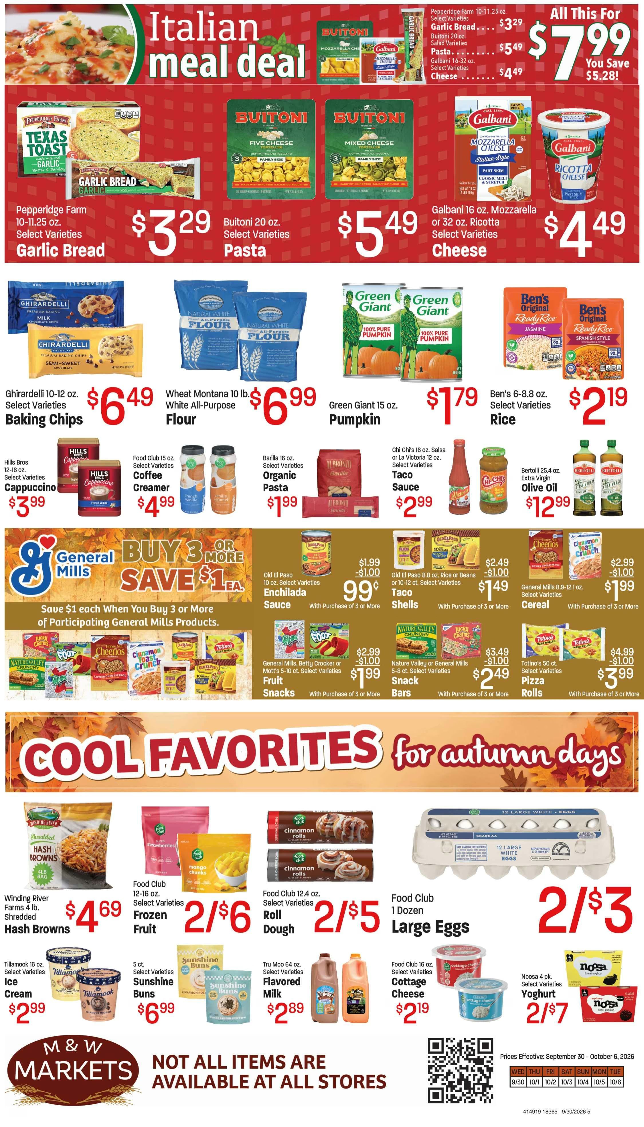M&W Markets (Parma, ID) Weekly Ad September 30 - October 7, 2026