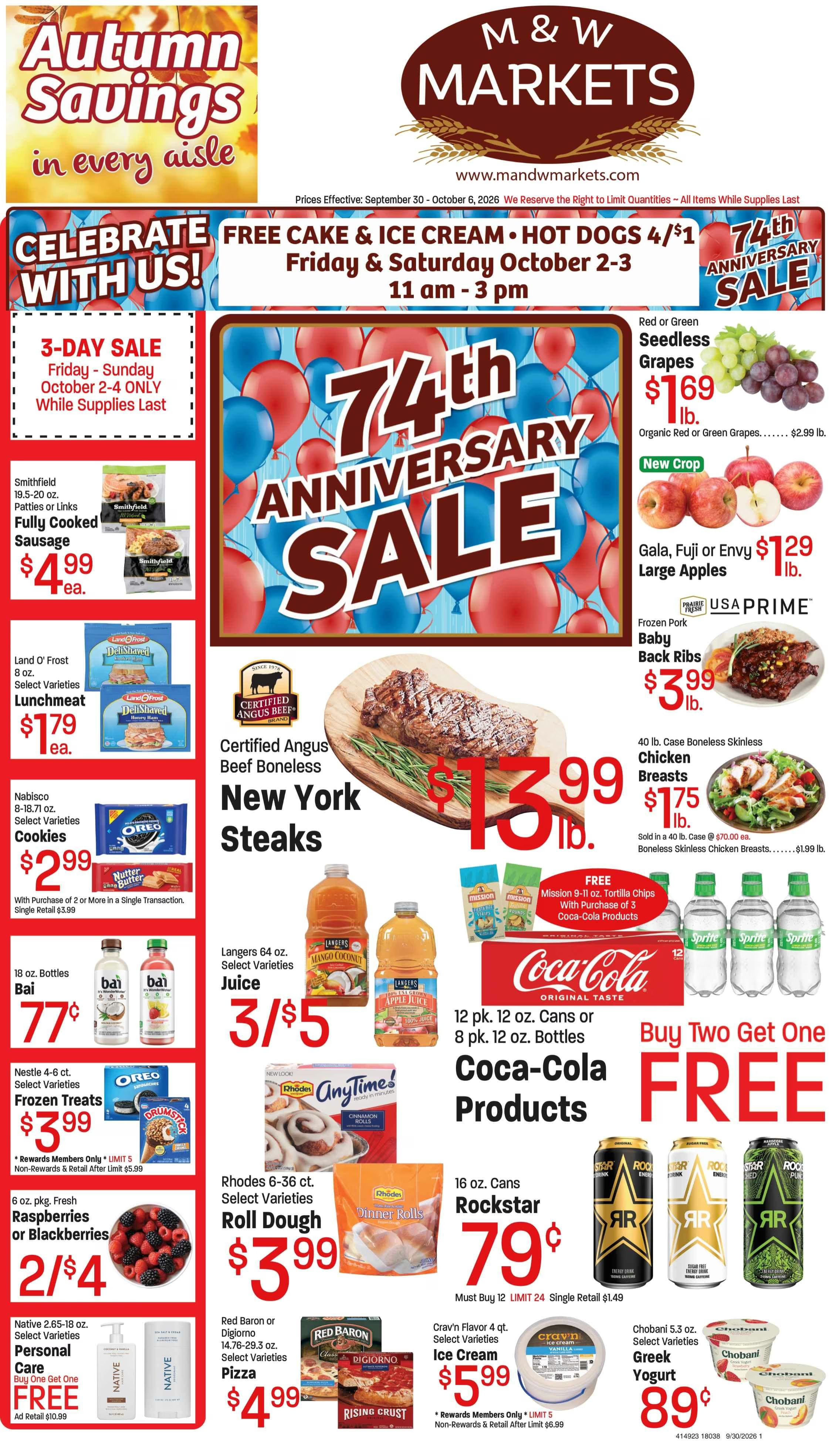 M&W Markets (Redmond, OR) Weekly Ad September 29 - October 6, 2026