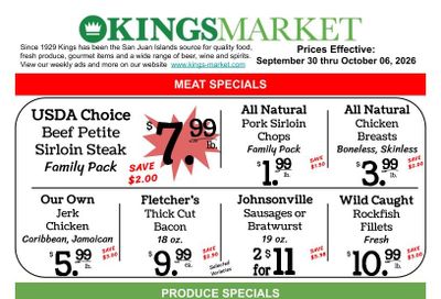 Kings Market Friday Harbor Weekly Ad September 30 - October 6, 2026