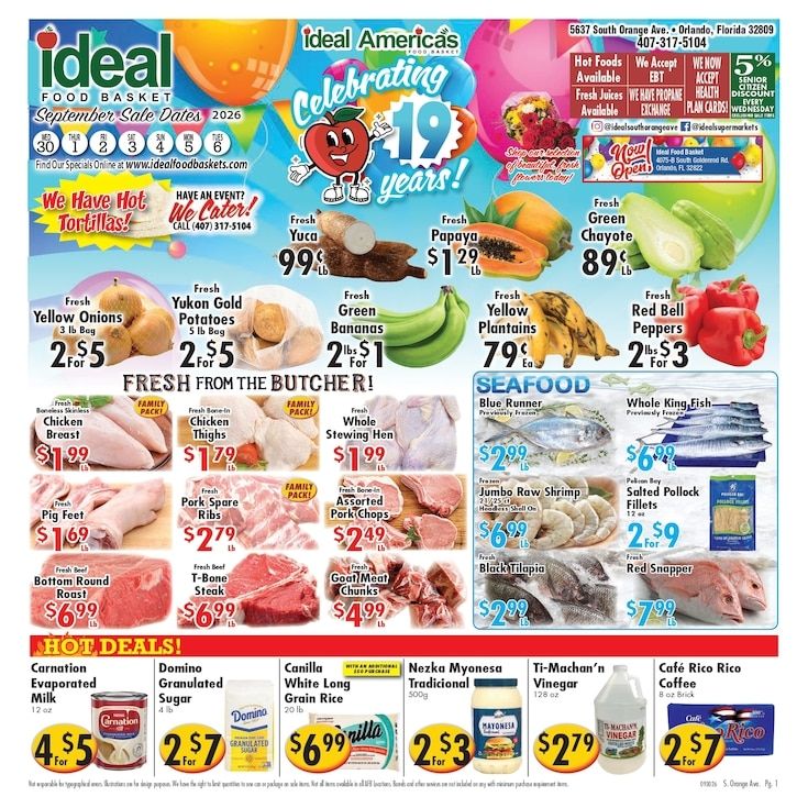 Ideal Food Basket (5637 South Orange Ave, Orlando, FL) Weekly Ad September 30 - October 6, 2026