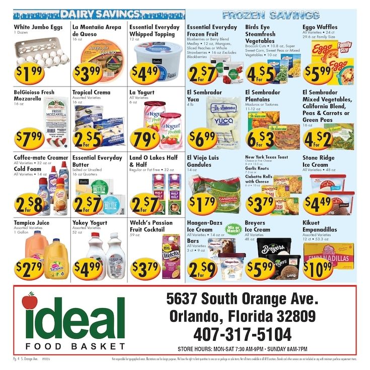 Ideal Food Basket (5637 South Orange Ave, Orlando, FL) Weekly Ad September 30 - October 6, 2026