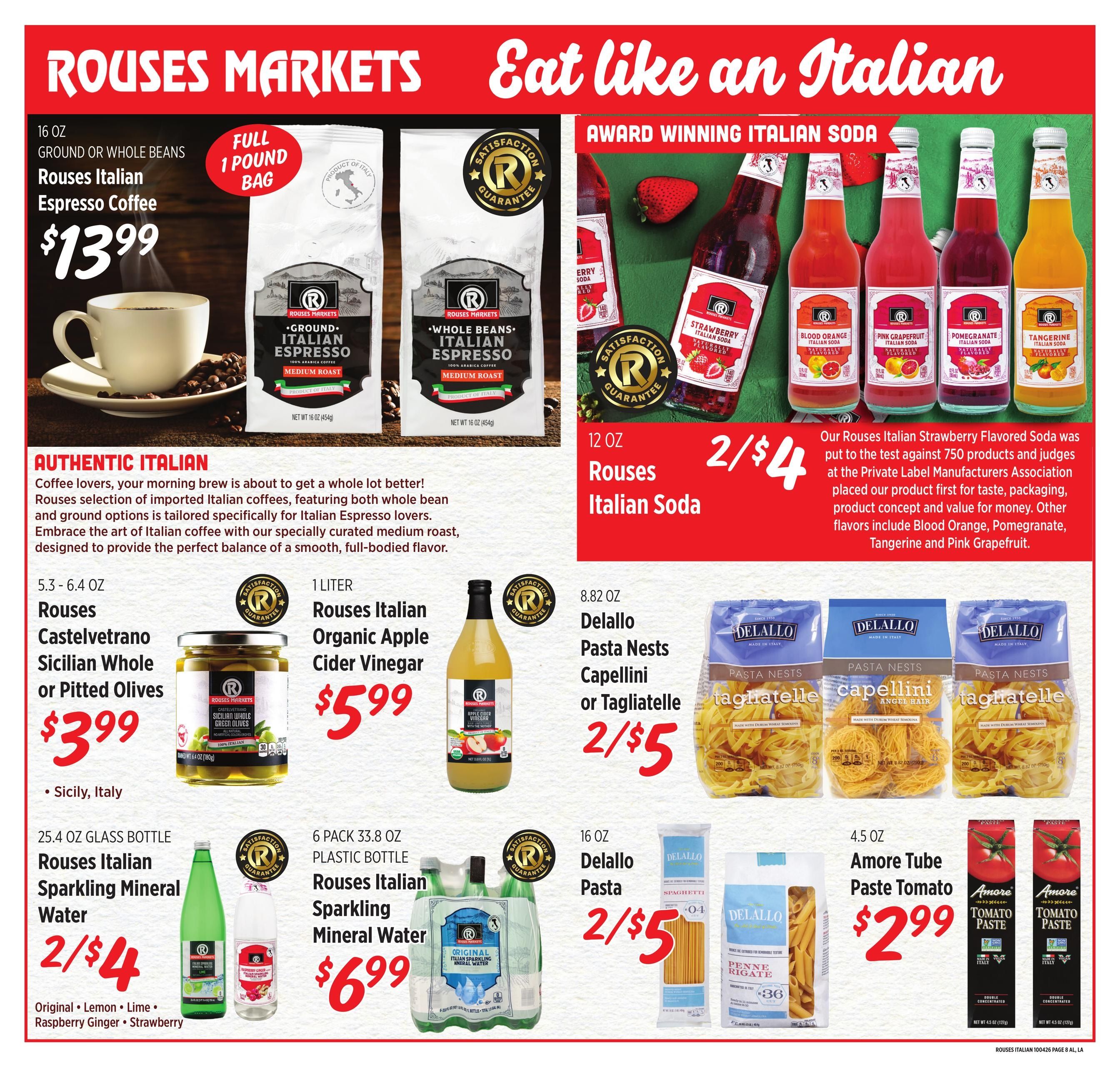 Rouses Supermarkets (Citronelle Area, AL) Italian Weekly Ad September 30 - November 4, 2026