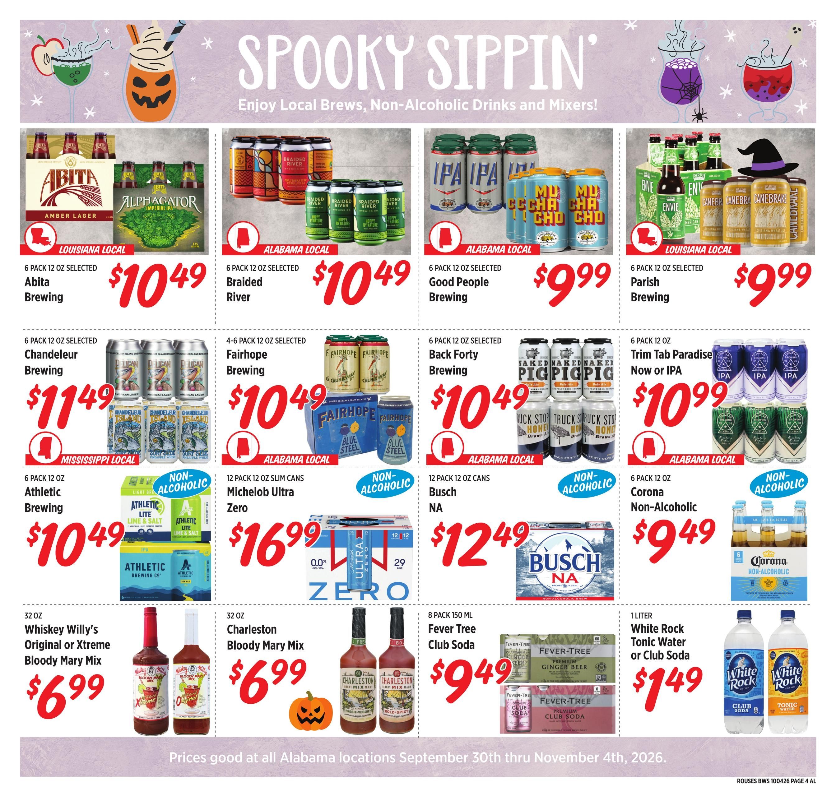 Rouses Supermarkets (Citronelle Area, AL) Weekly Ad September 30 - November 4, 2026